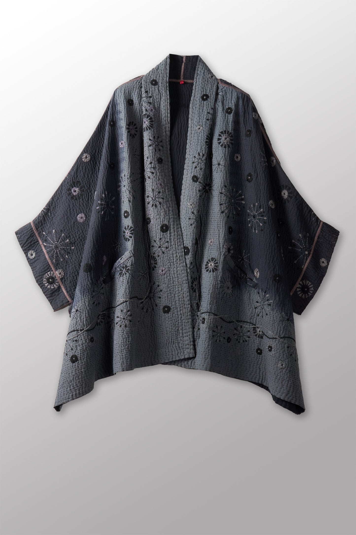 OMBRE SUN RALLI FIREWORKS KANTHA DOUBLE COLLAR PONCHO - of4323-gry -