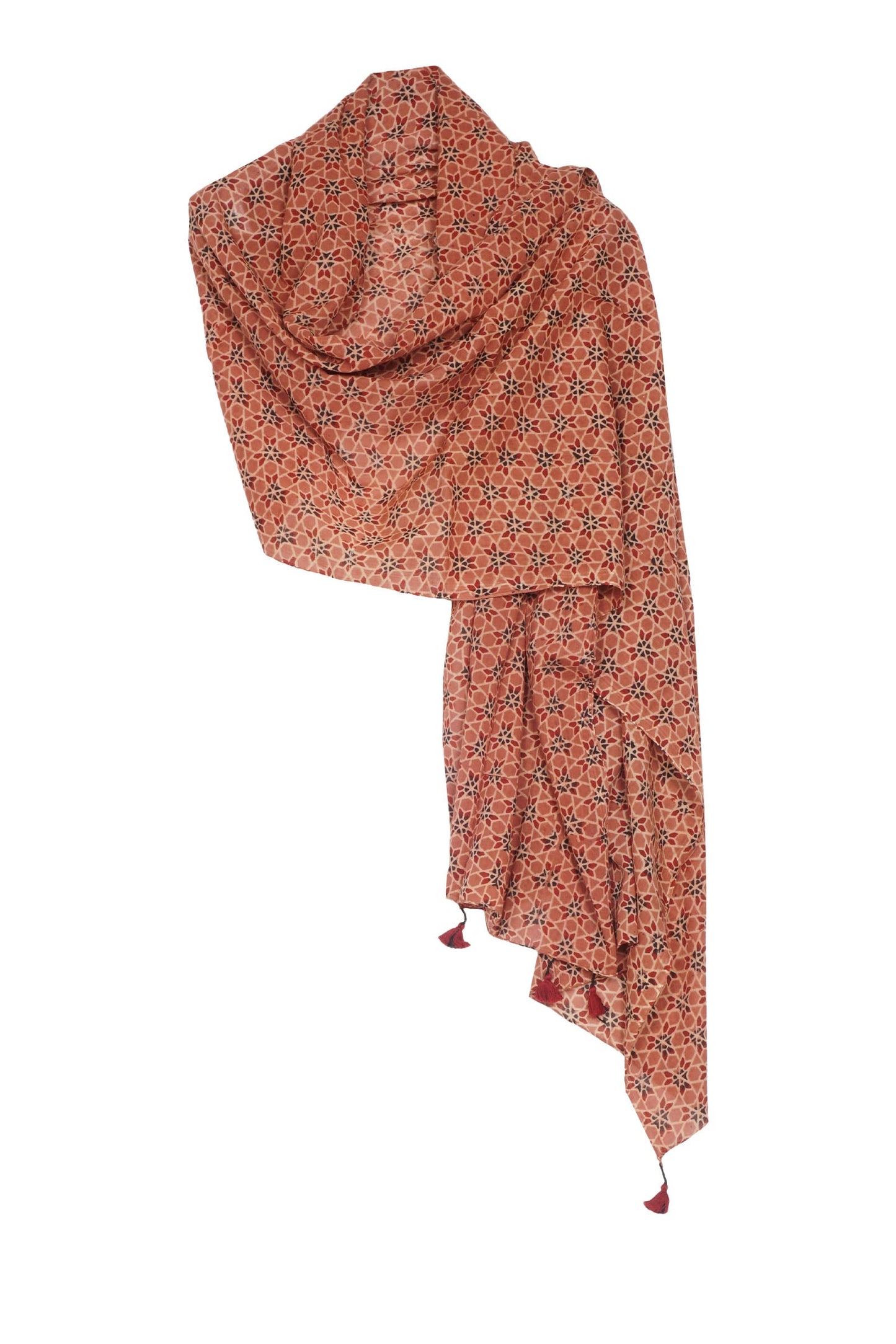 SMALL TILE PRINT KANTHA SHAWL MEDIUM - st1802-pik -