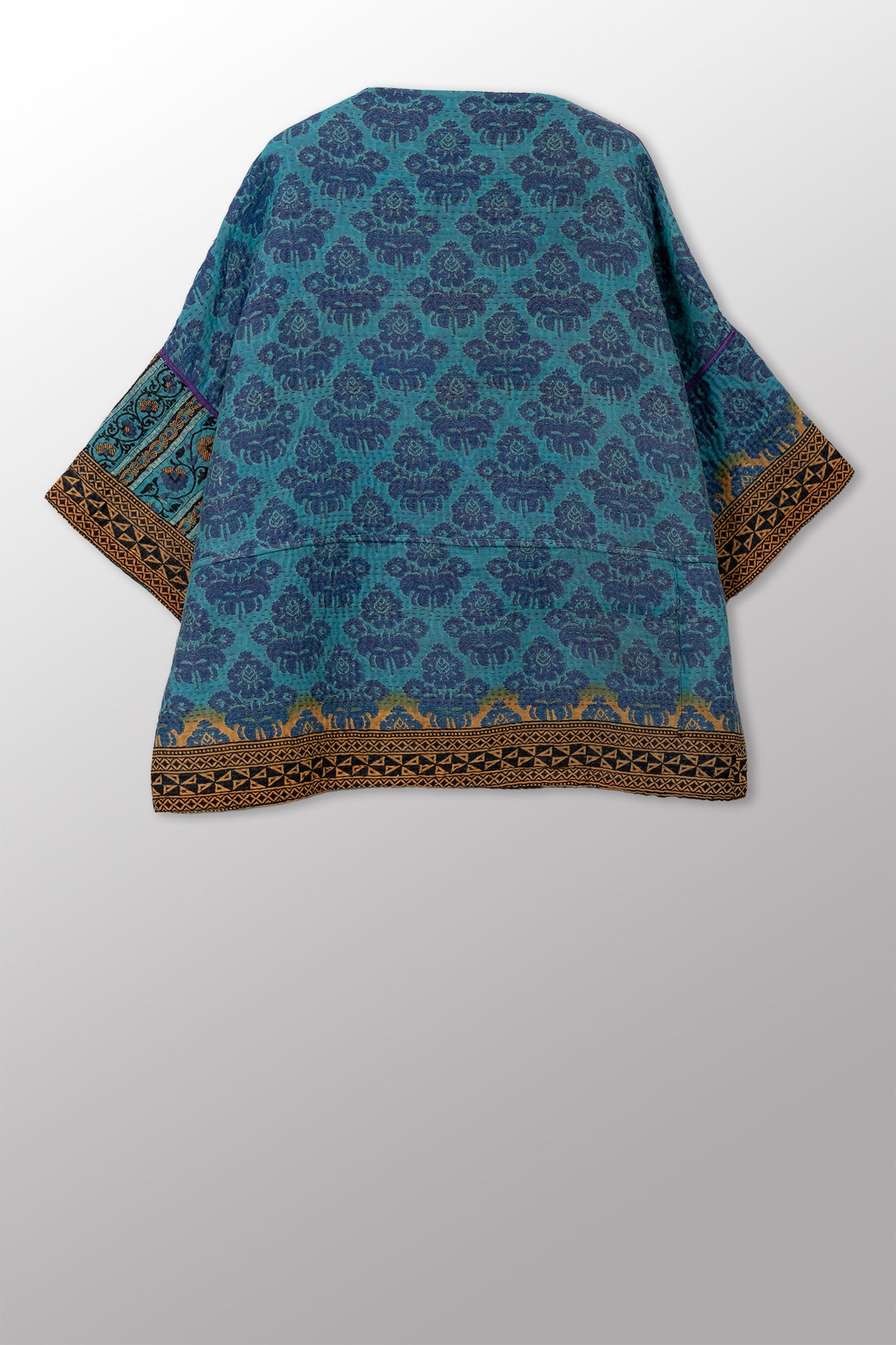 VINTAGE COTTON KANTHA STRAIGHT NECK JKT - cv4058-0017a -