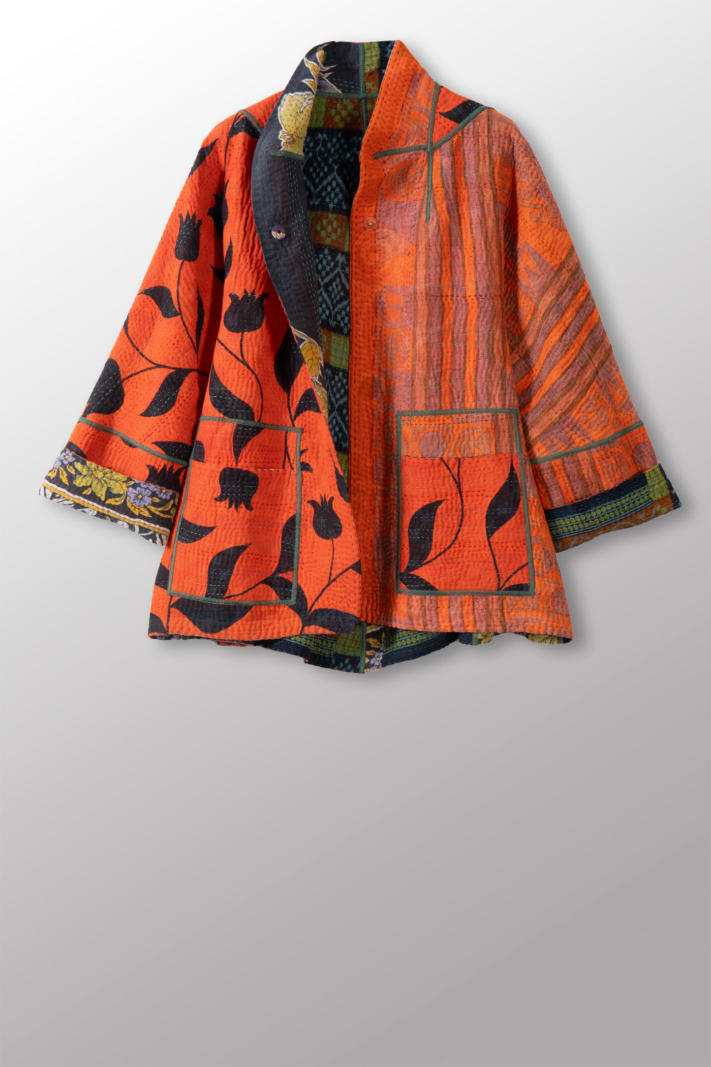 COTTON OVERDYE KANTHA FLARE SHORT JKT - ov4011-corg003m -