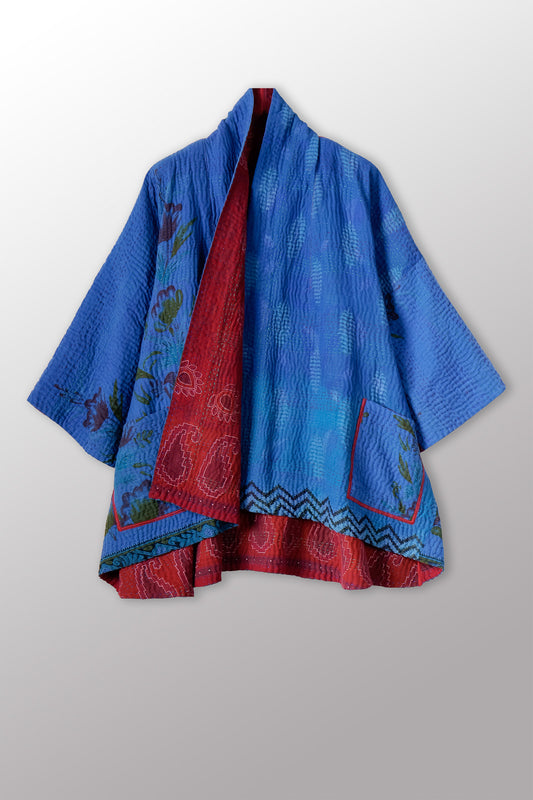 COTTON OVERDYE KANTHA KIMONO JKT - ov4004-cblu001a -