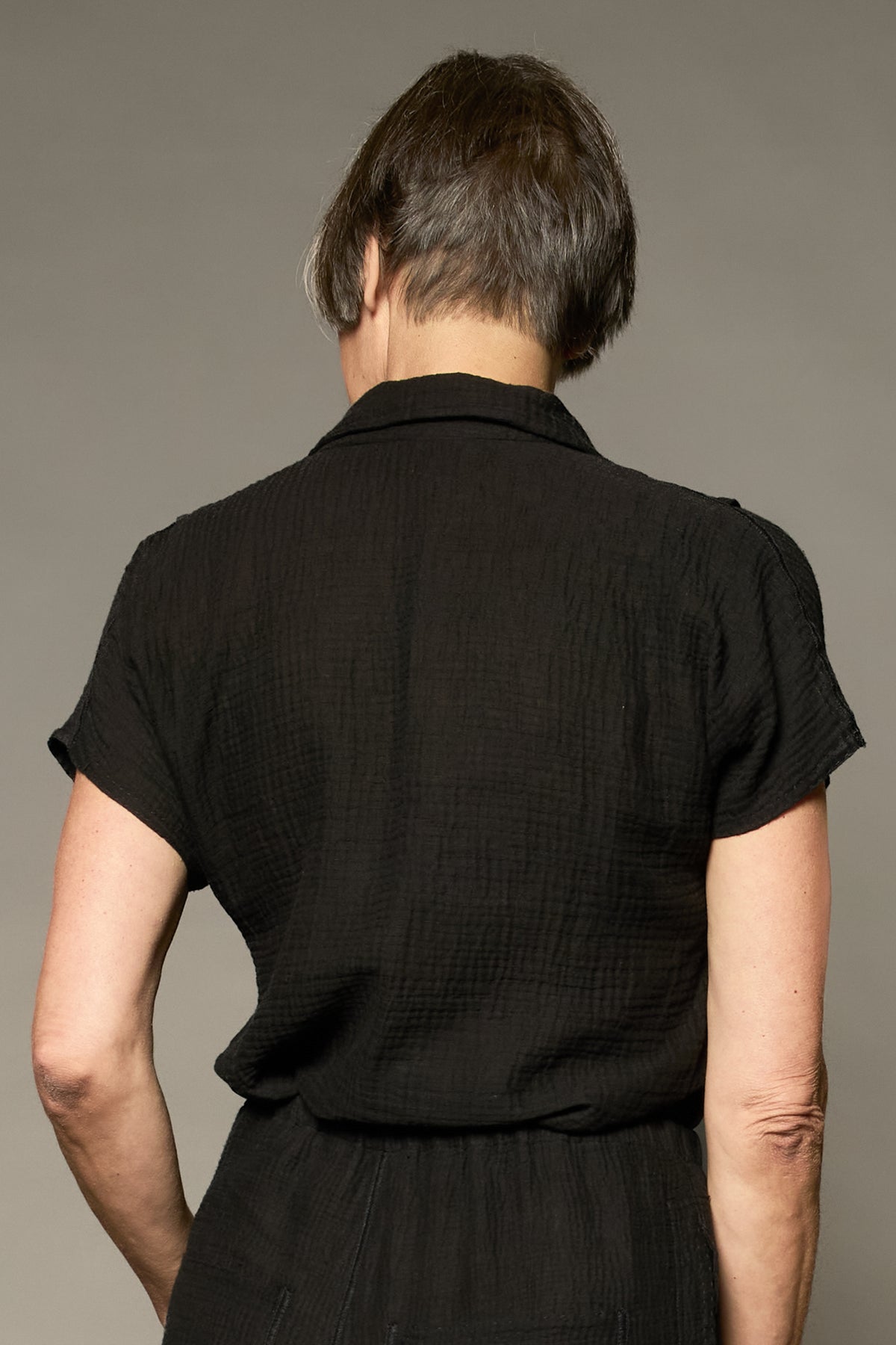 RIPPLE KANTHA ESSENTIAL SHIRT BLOUSE - rp2t111-blk -