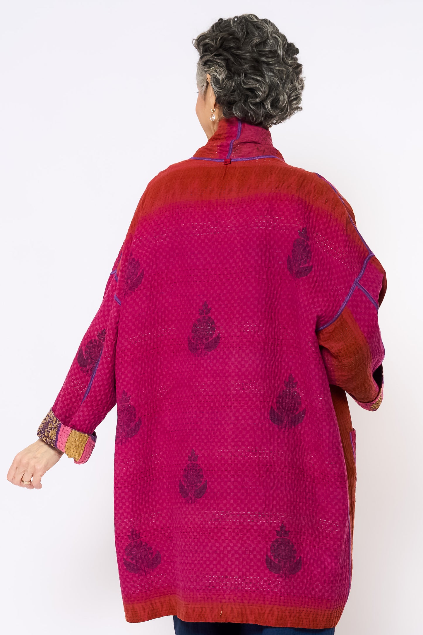 VINTAGE COTTON KANTHA HAORI JKT - cv4068-0021a -