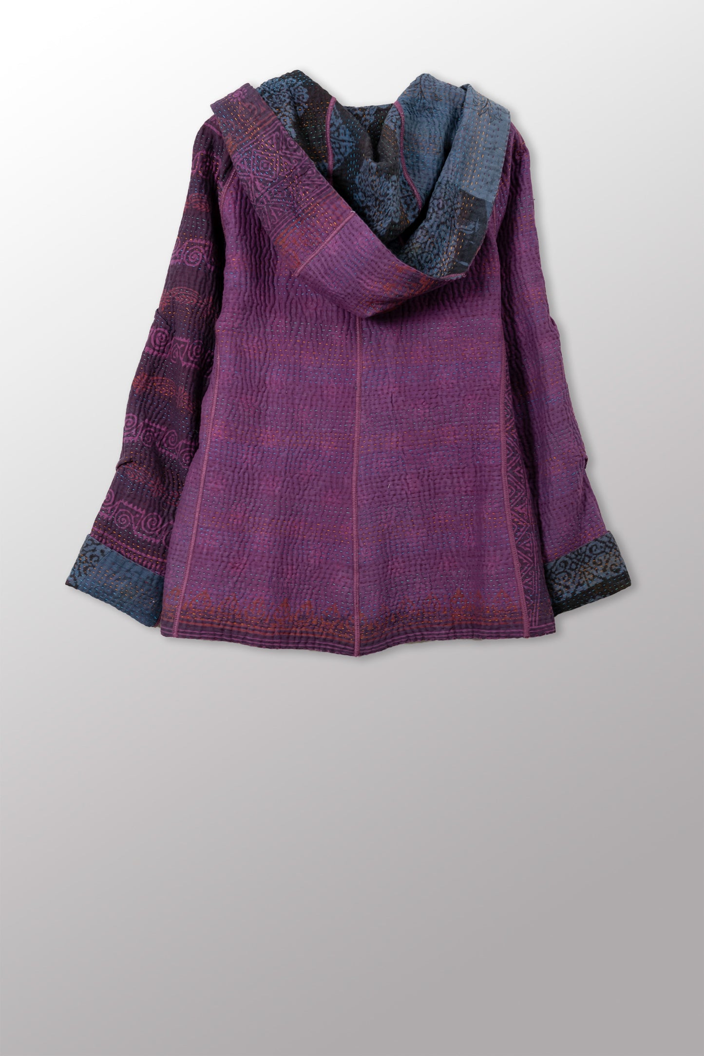 COTTON OVERDYE KANTHA HOODIE JACKET - ov4036-cprp001l -