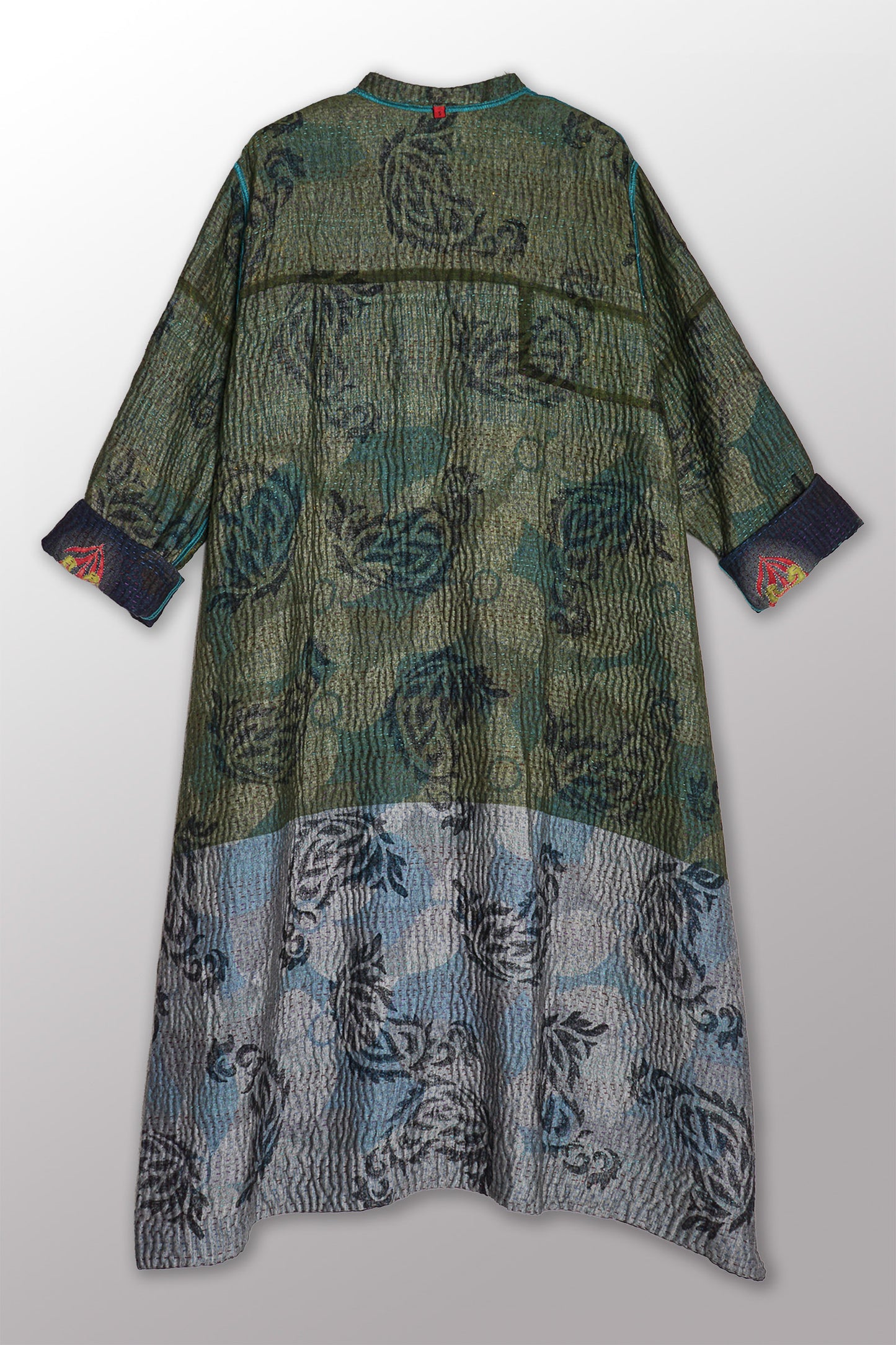 VINTAGE COTTON KANTHA KAFTAN COAT - cv4343-0002s -