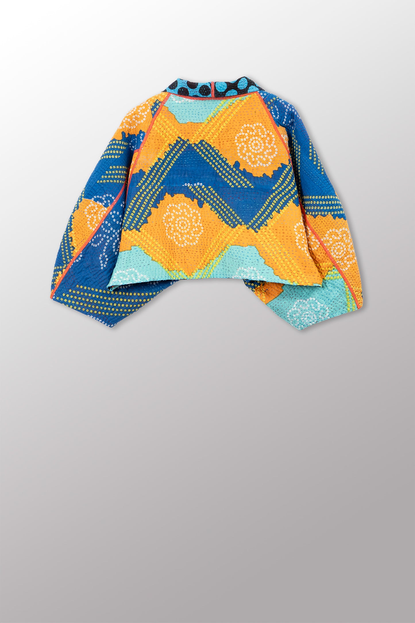 SFDG PRINT KANTHA PUFF SLV. SHRUG - sf4062-mlt -