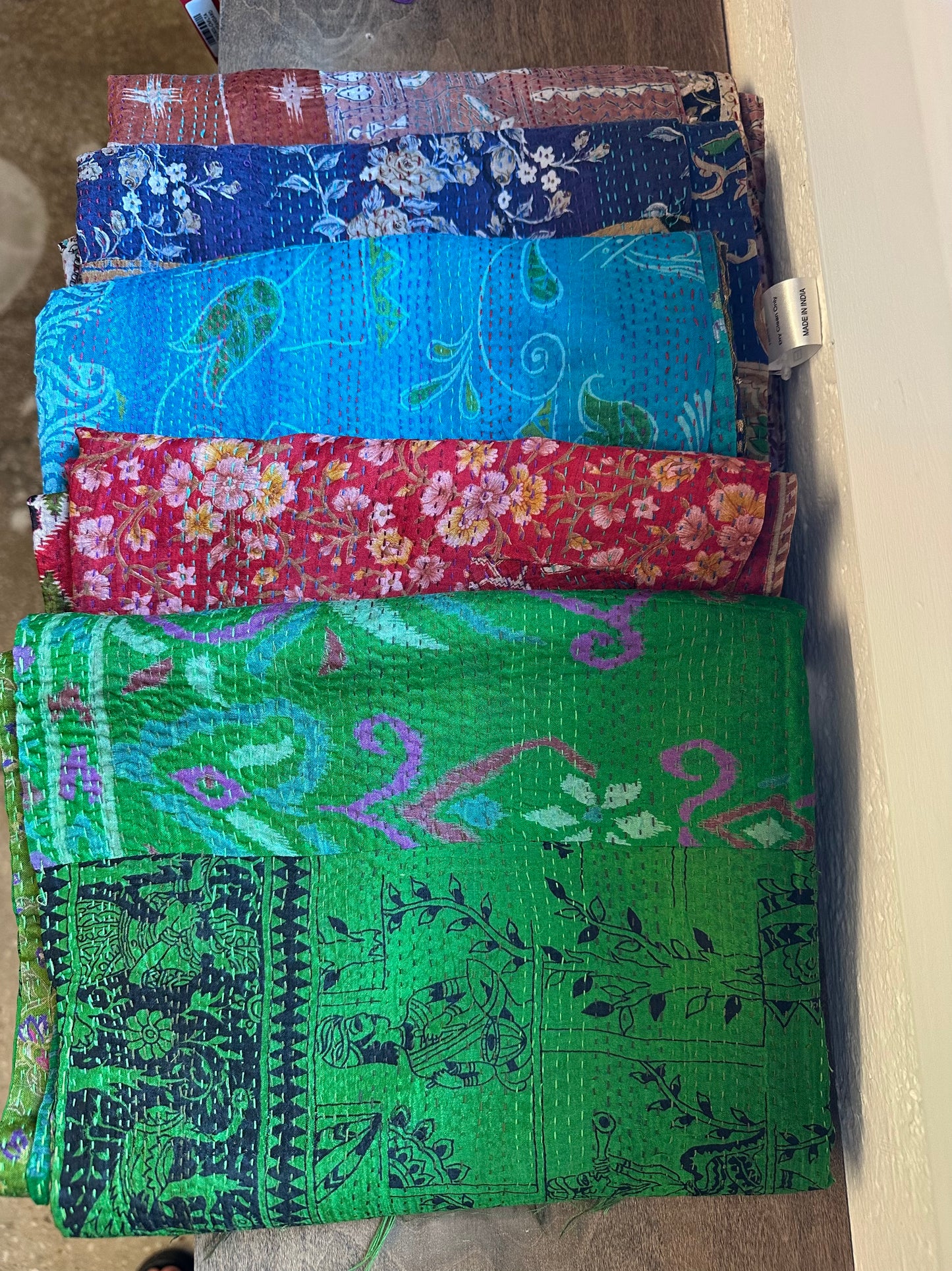 VINTAGE SILK KANTHA SCARF STANDARD - sv2801-mlt -