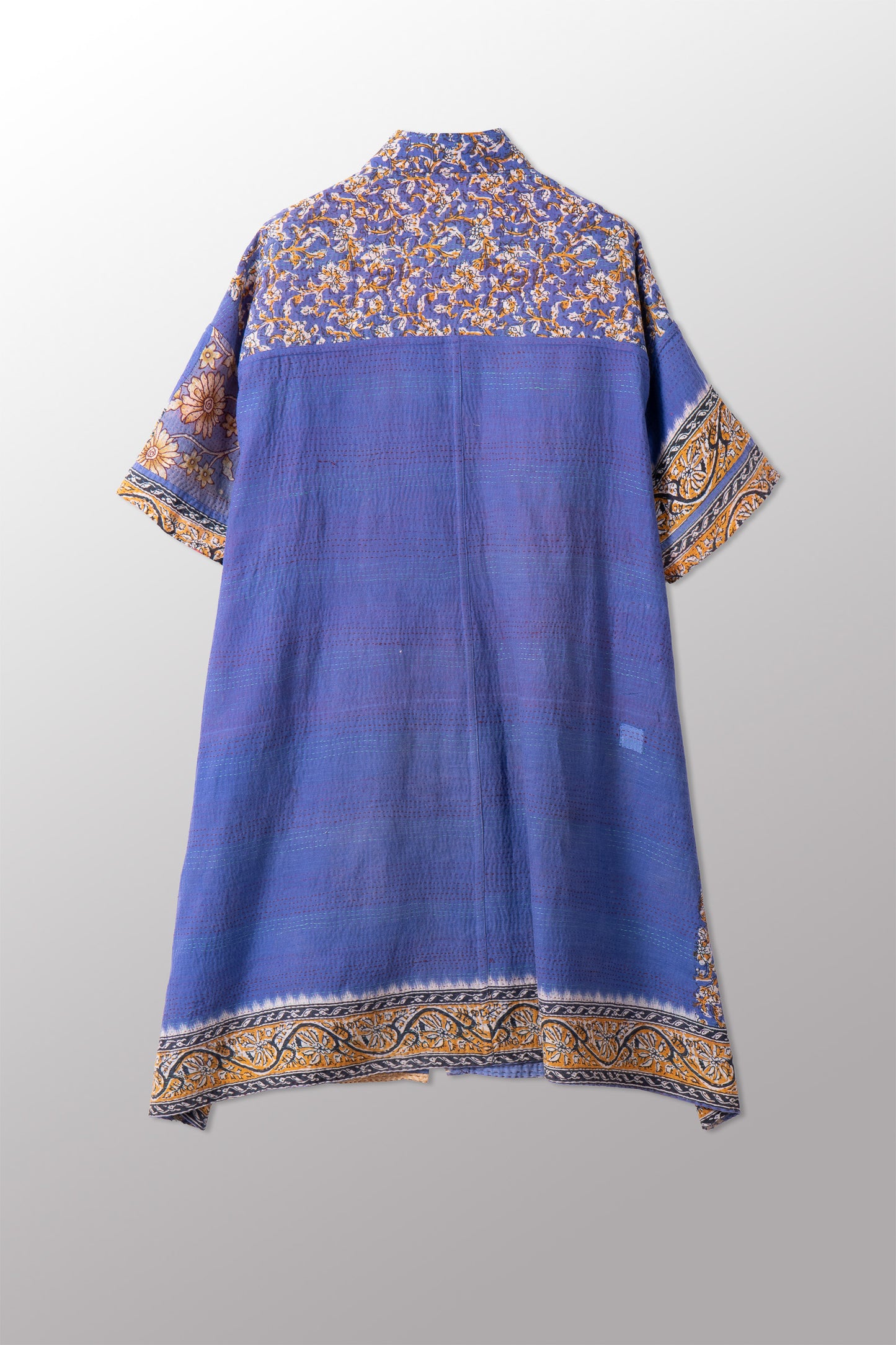 VINTAGE COTTON KANTHA HALF SLV. SHIRT DRESS - cv2429-0025a -