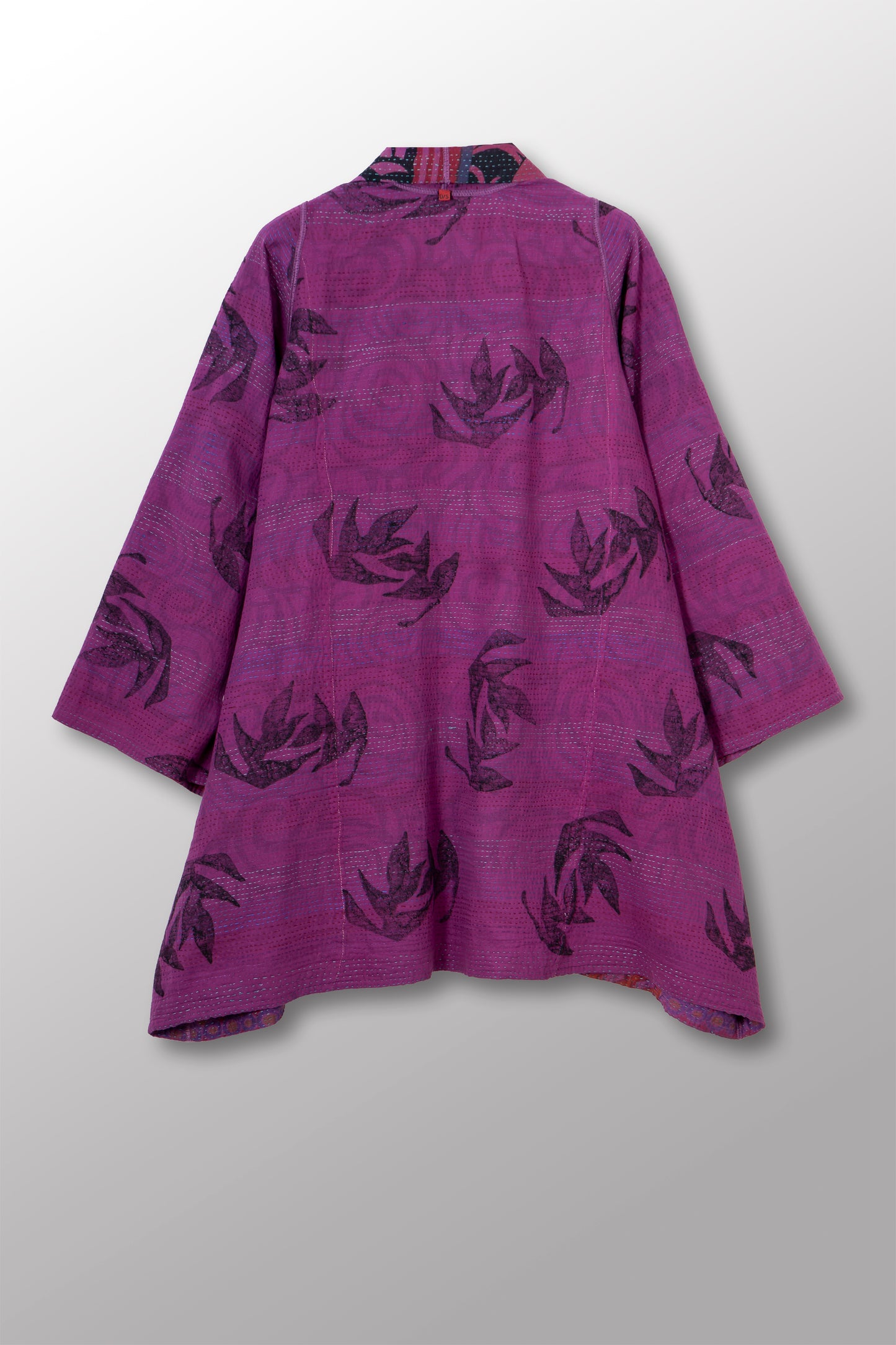 VINTAGE COTTON & NEW VOILE KANTHA A-LINE JKT - cn2003-0006a -