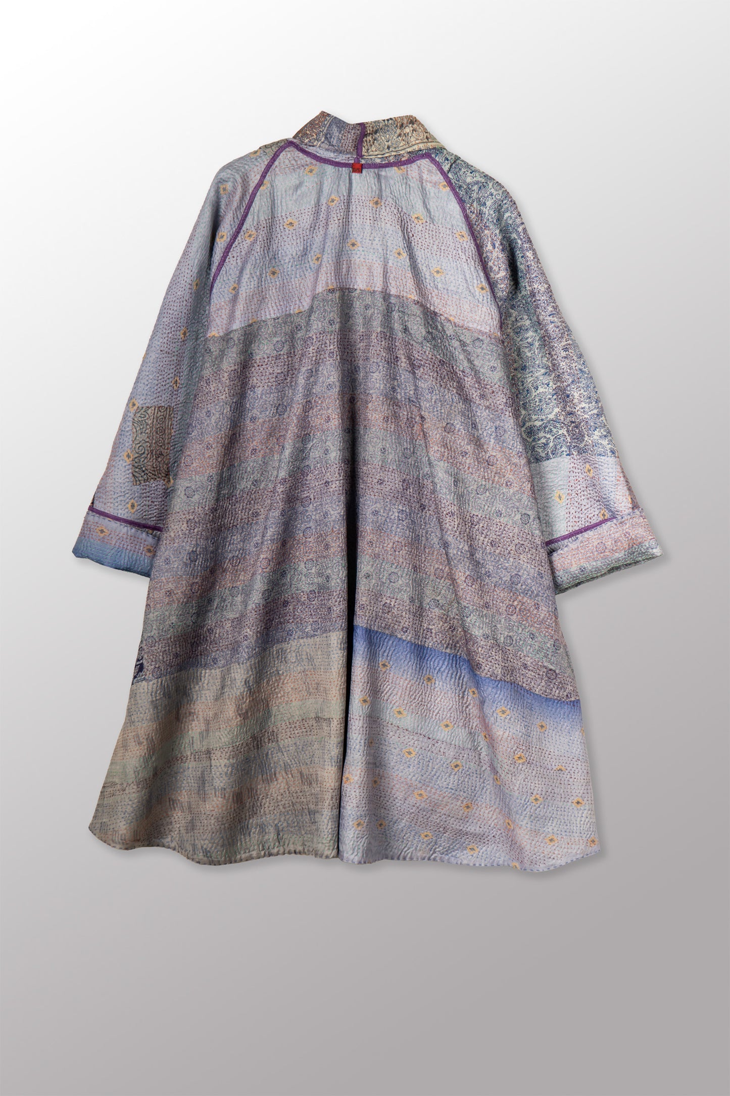 VINTAGE SILK KANTHA KIMONO LONG JKT - sv2005-0081a -