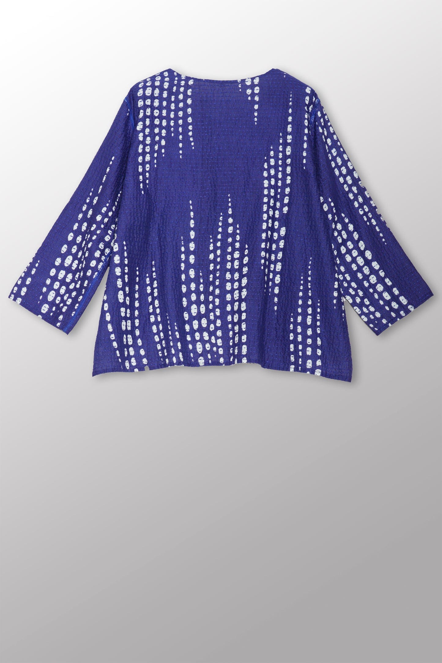 SHIBORI DROP BBK KANTHA A-LINE SHORT JKT - sd2019-blu -