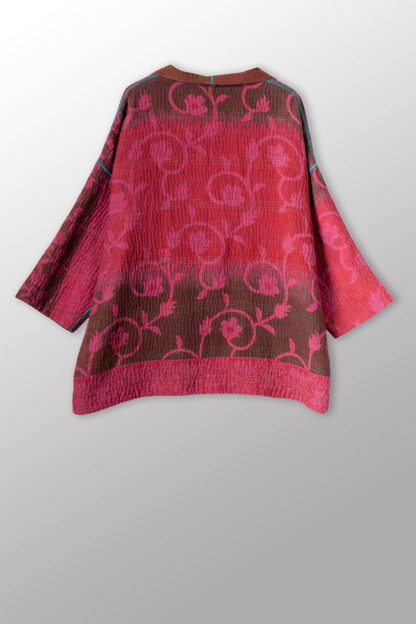 COTTON OVERDYE KANTHA MINI KIMONO JKT - ov4055-cpik001a -