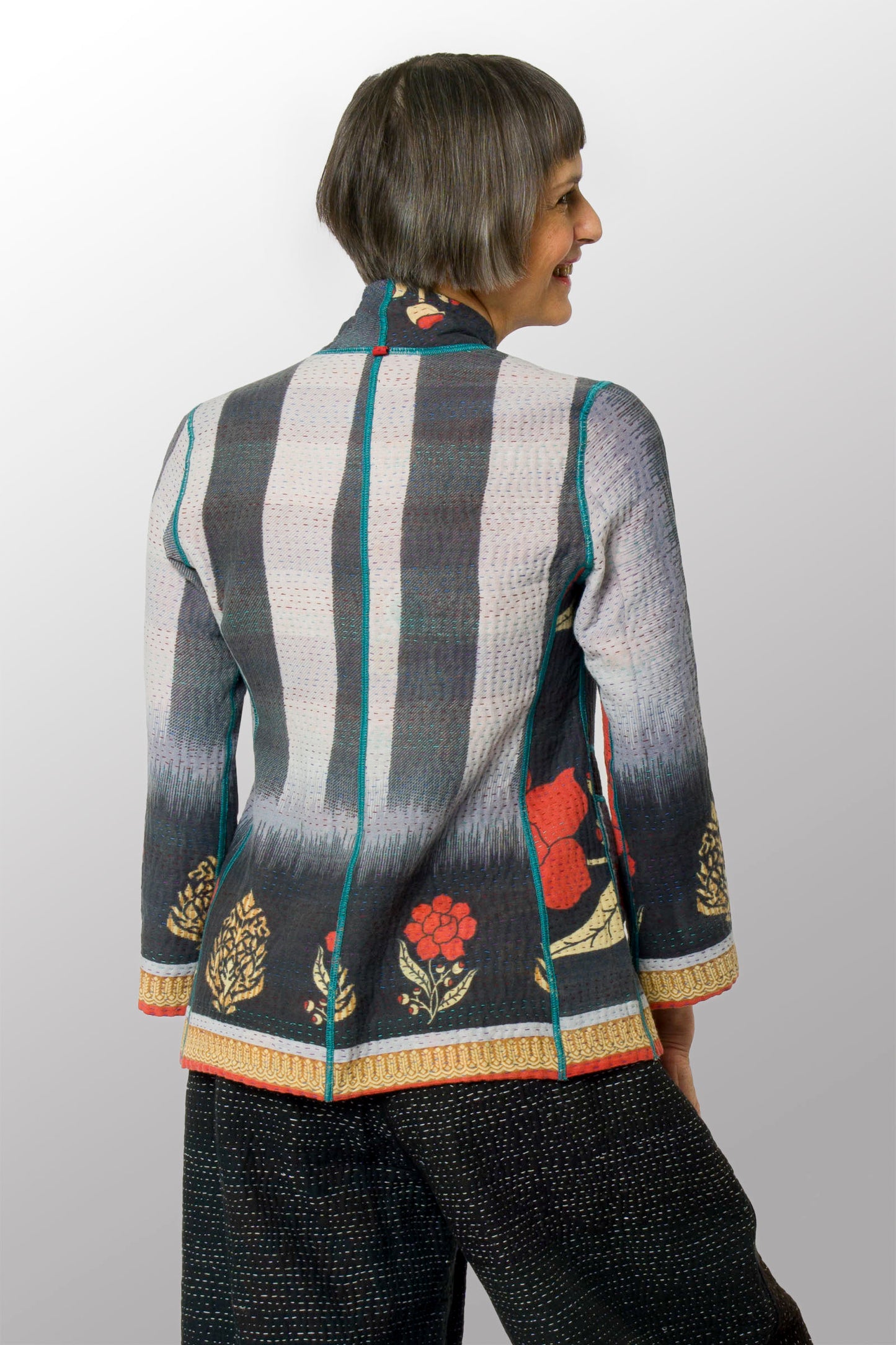 VINTAGE COTTON KANTHA SHORT JKT - cv4007-0328s -