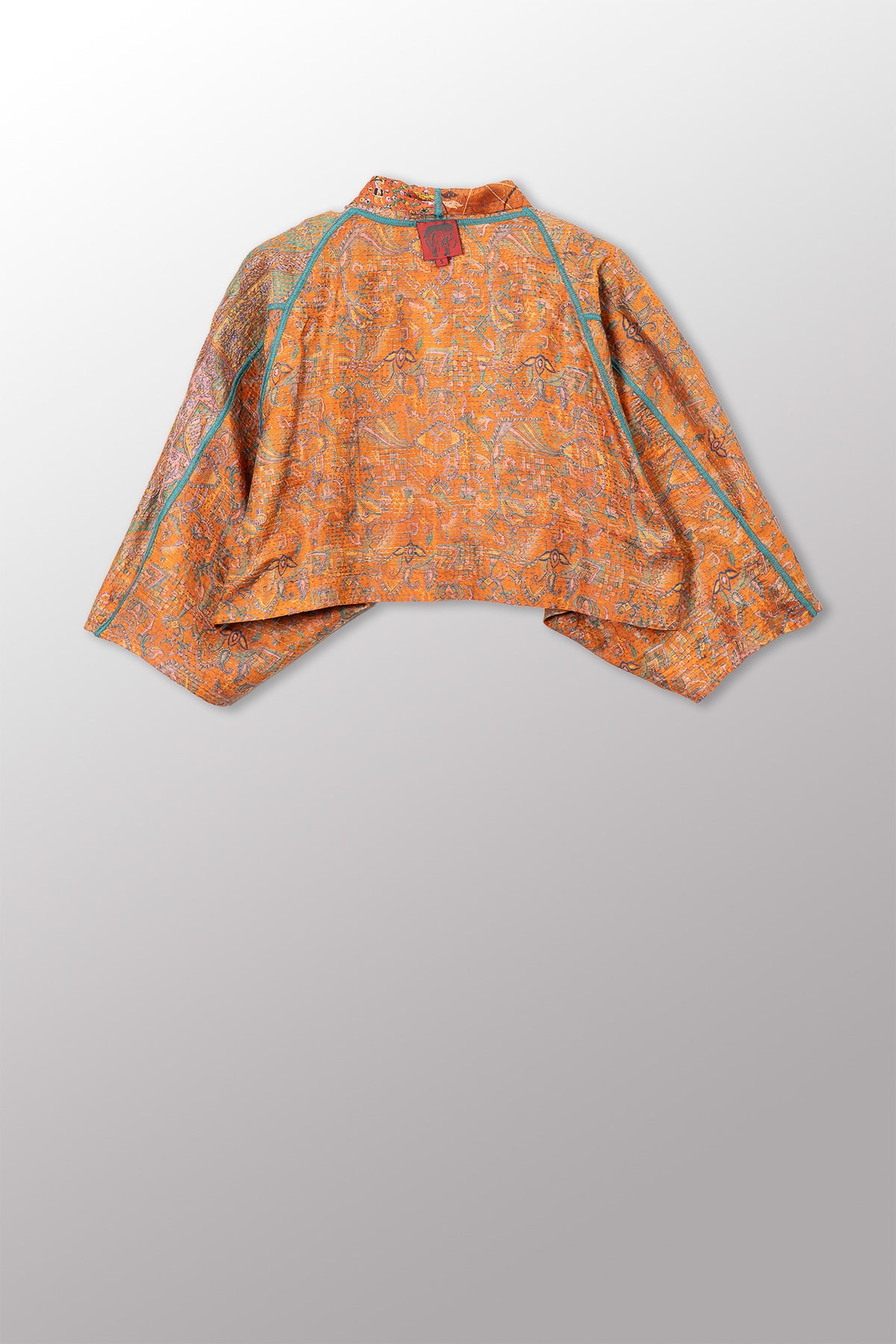 VINTAGE SILK KANTHA PUFF SLV. SHRUG - sv2062-0043a -