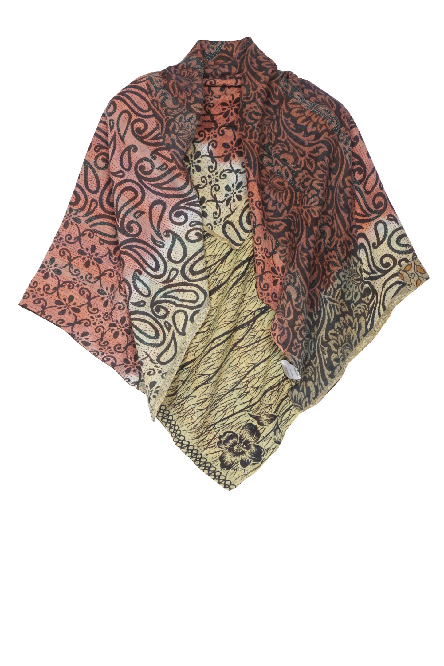 VINTAGE COTTON KANTHA SQUARE SCARF STANDARD - cv2809-0003a -