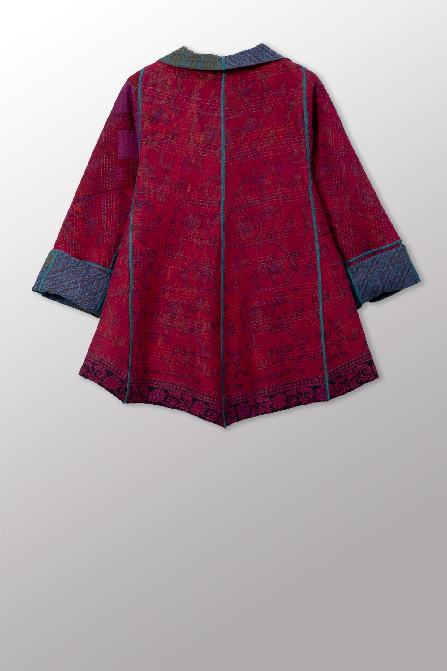 COTTON OVERDYE KANTHA FLARE SHORT JKT - ov4011-cfus002s -