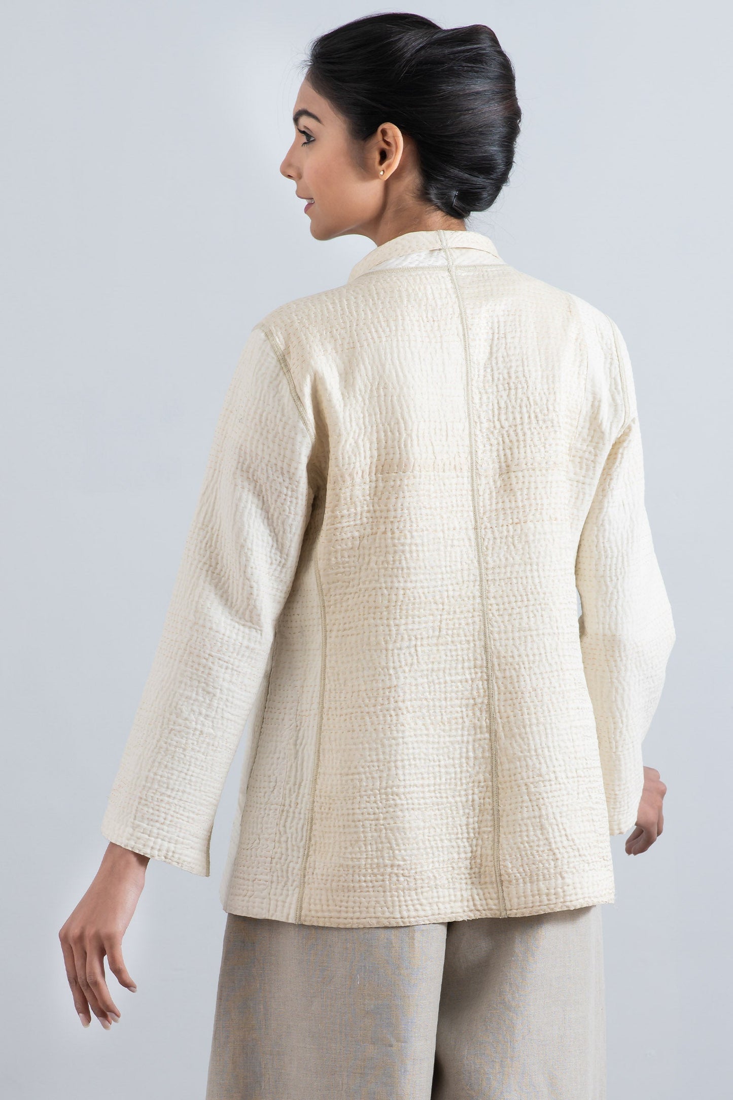 JAIPUR WHITE KANTHA SHORT JKT - jw4007-ivy -