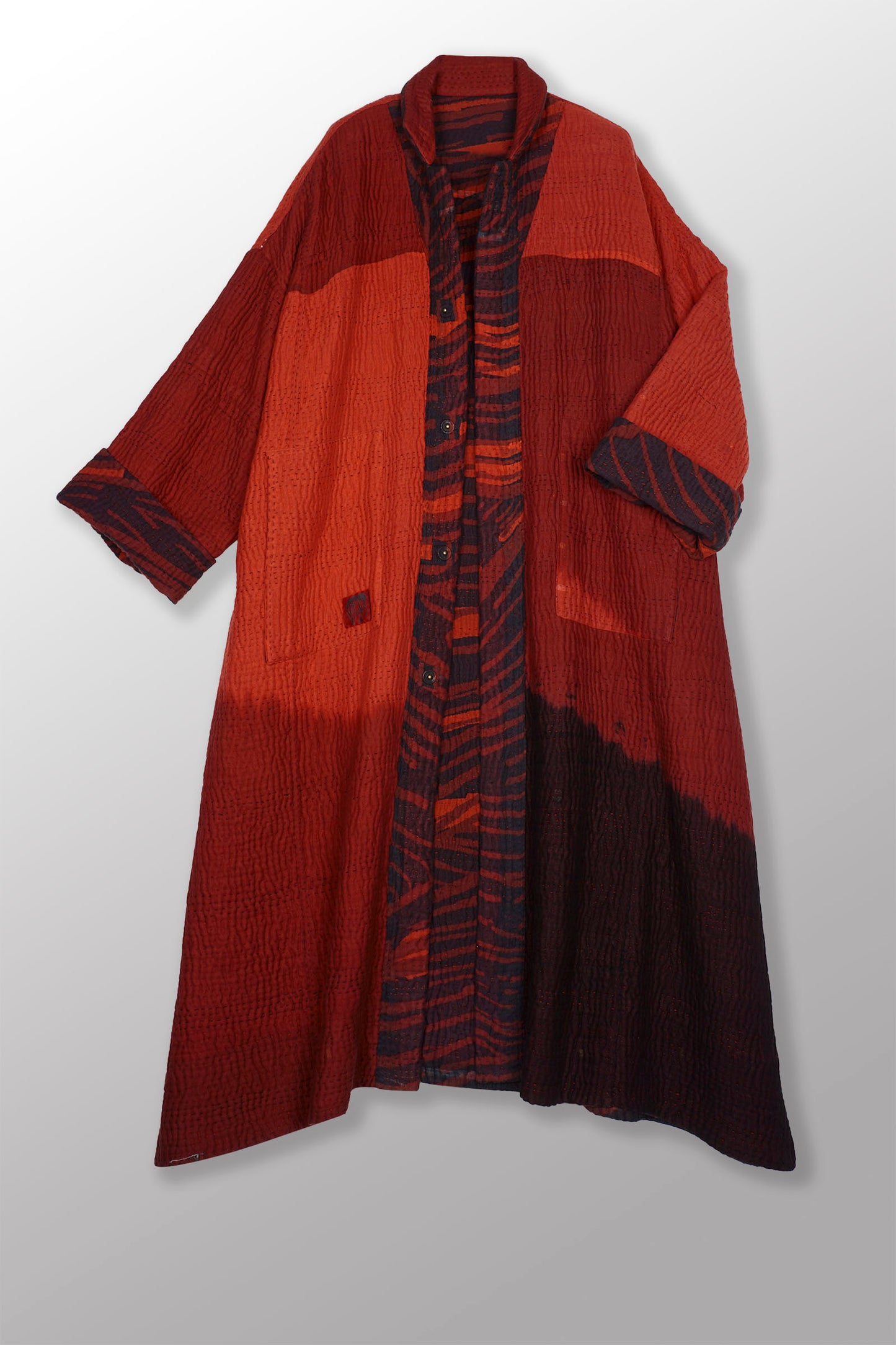 MAGMA AND OMBRE KANTHA NEW OVERSIZED COAT - mw5342-red -