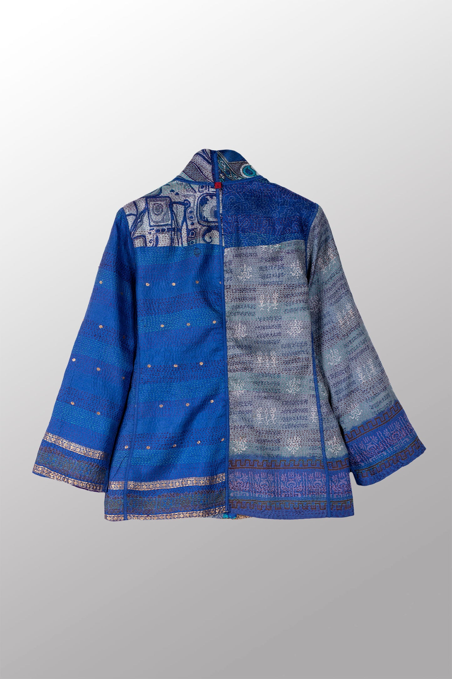 VINTAGE SILK KANTHA SHORT JKT - sv2007-0047s -
