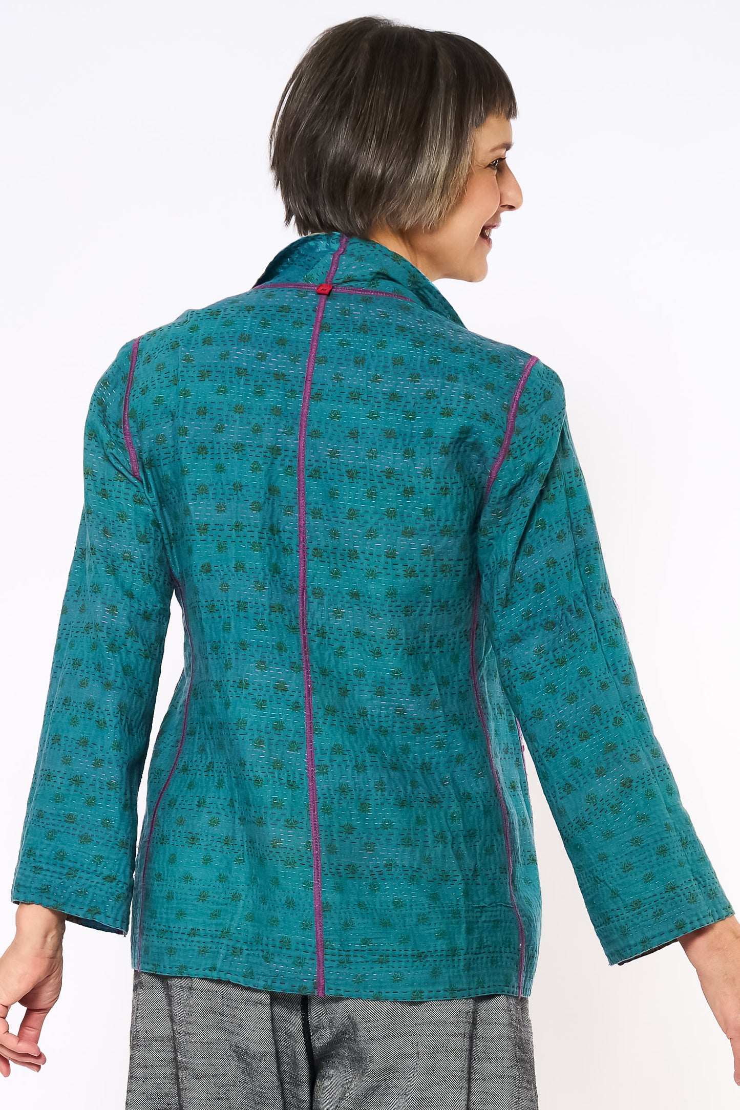 COTTON OVERDYE KANTHA SHORT JKT - ov2007-cblu001m -