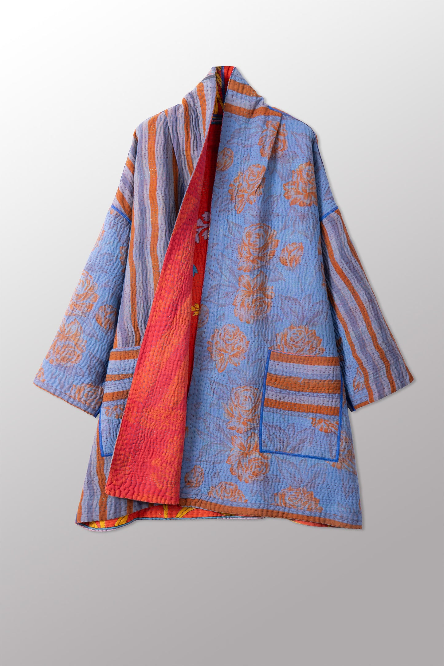 VINTAGE COTTON KANTHA HAORI JKT - cv4068-0011a -