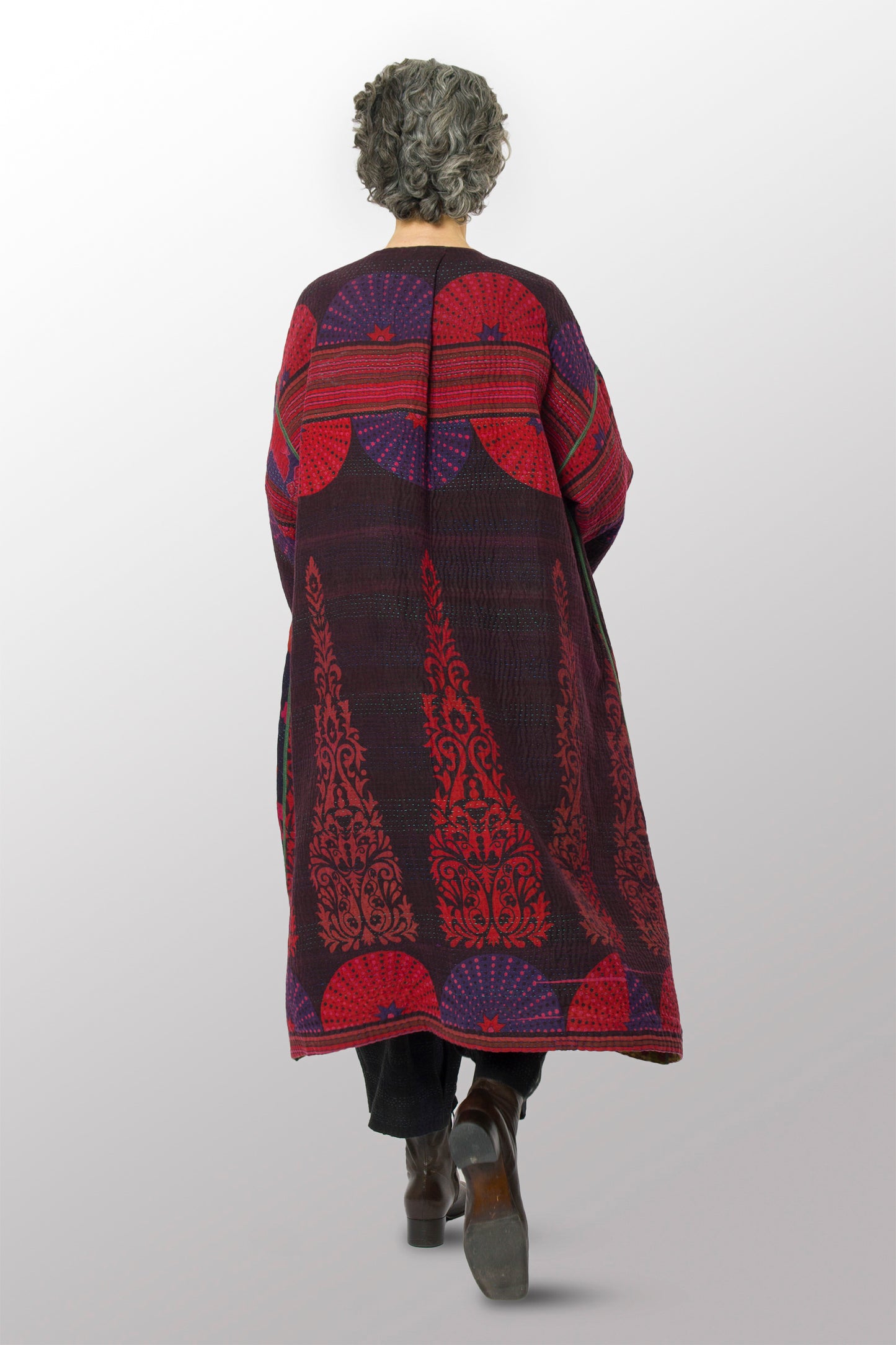 VINTAGE COTTON KANTHA LONG DUSTER - cv4328-0012a -