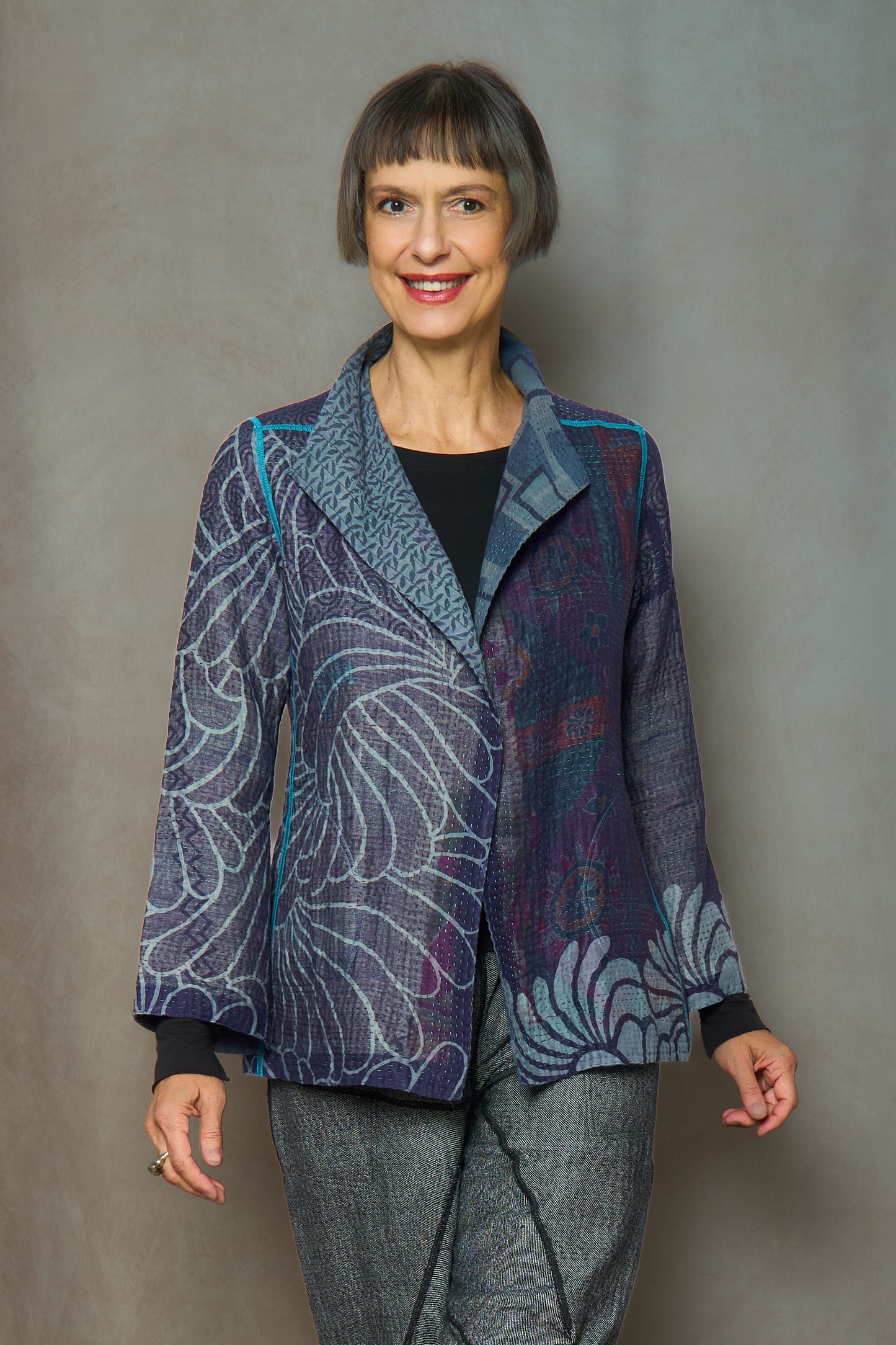 VINTAGE COTTON KANTHA SHORT JKT - cv4007-0335m -