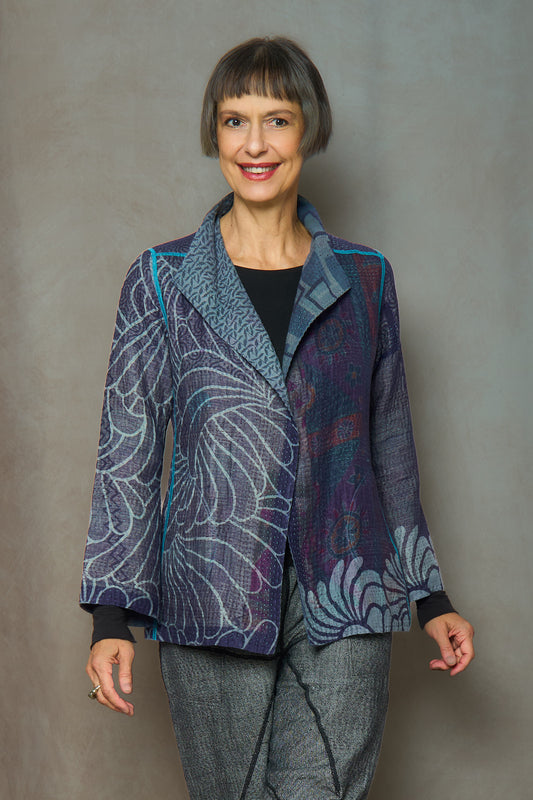 VINTAGE COTTON KANTHA SHORT JKT - cv4007-0335m -