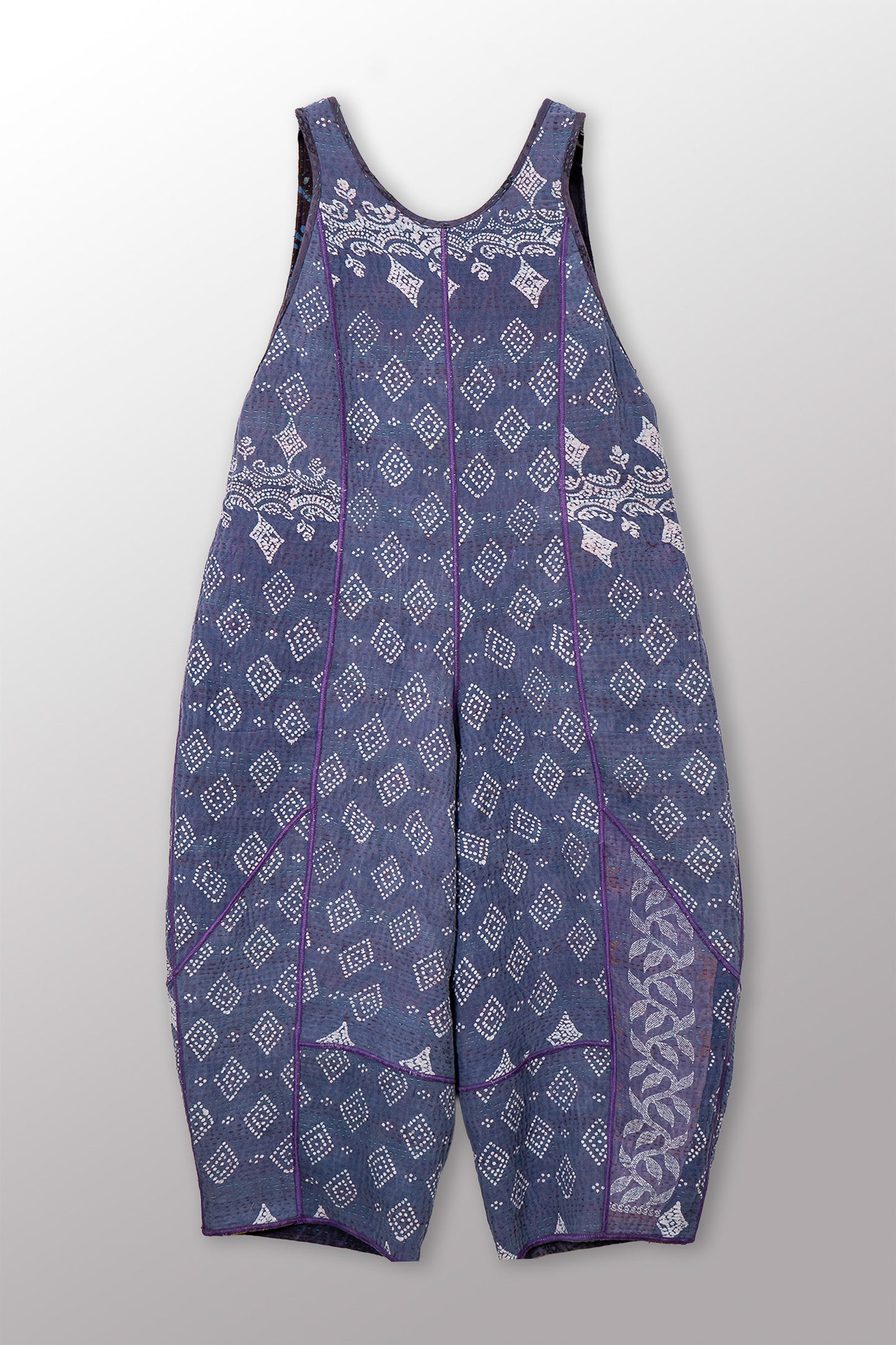 VINTAGE COTTON KANTHA V-NECK JUMPER - cv4622-0001s -