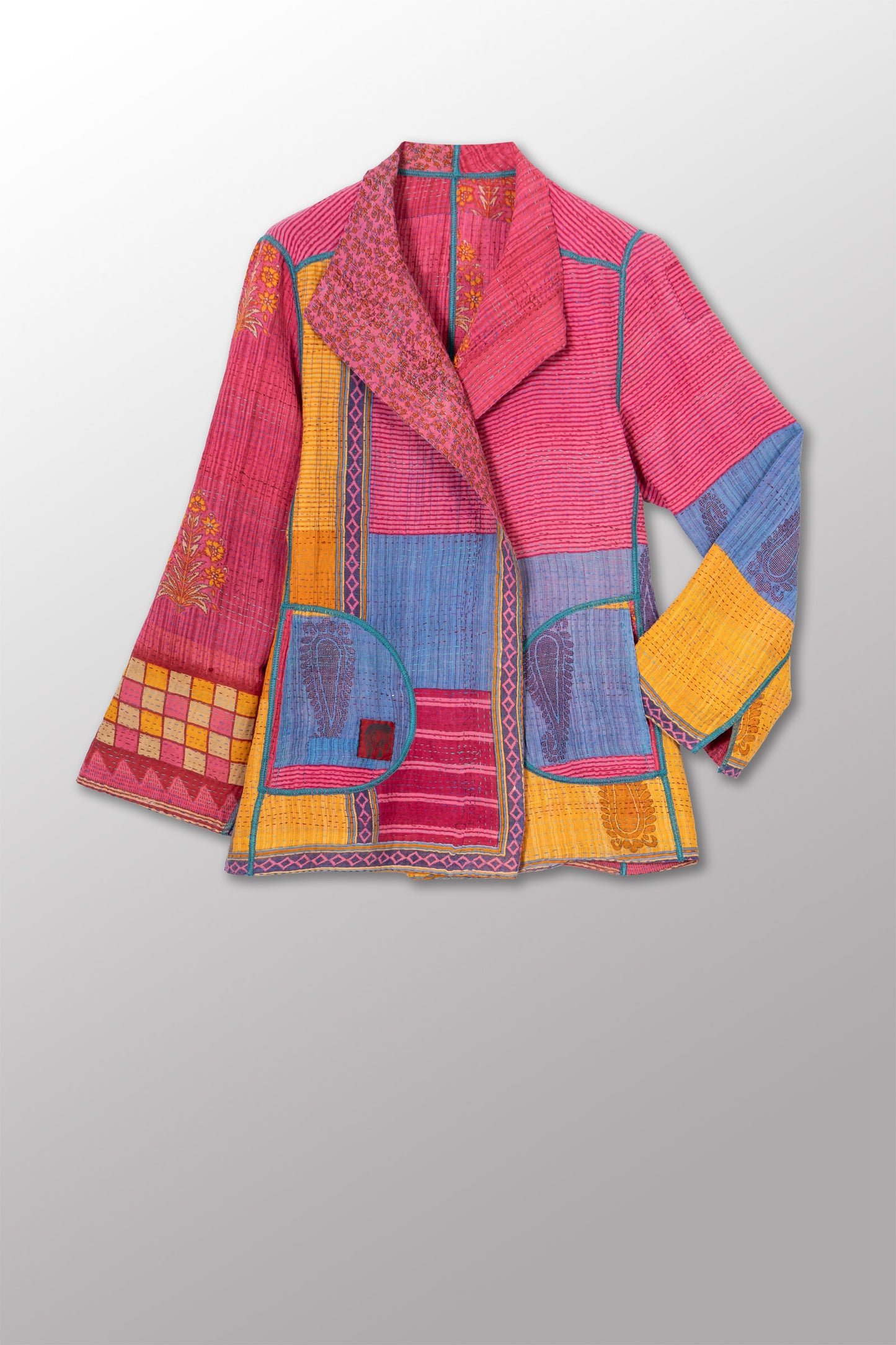 VINTAGE COTTON KANTHA SHORT JKT - cv2007-0085m -