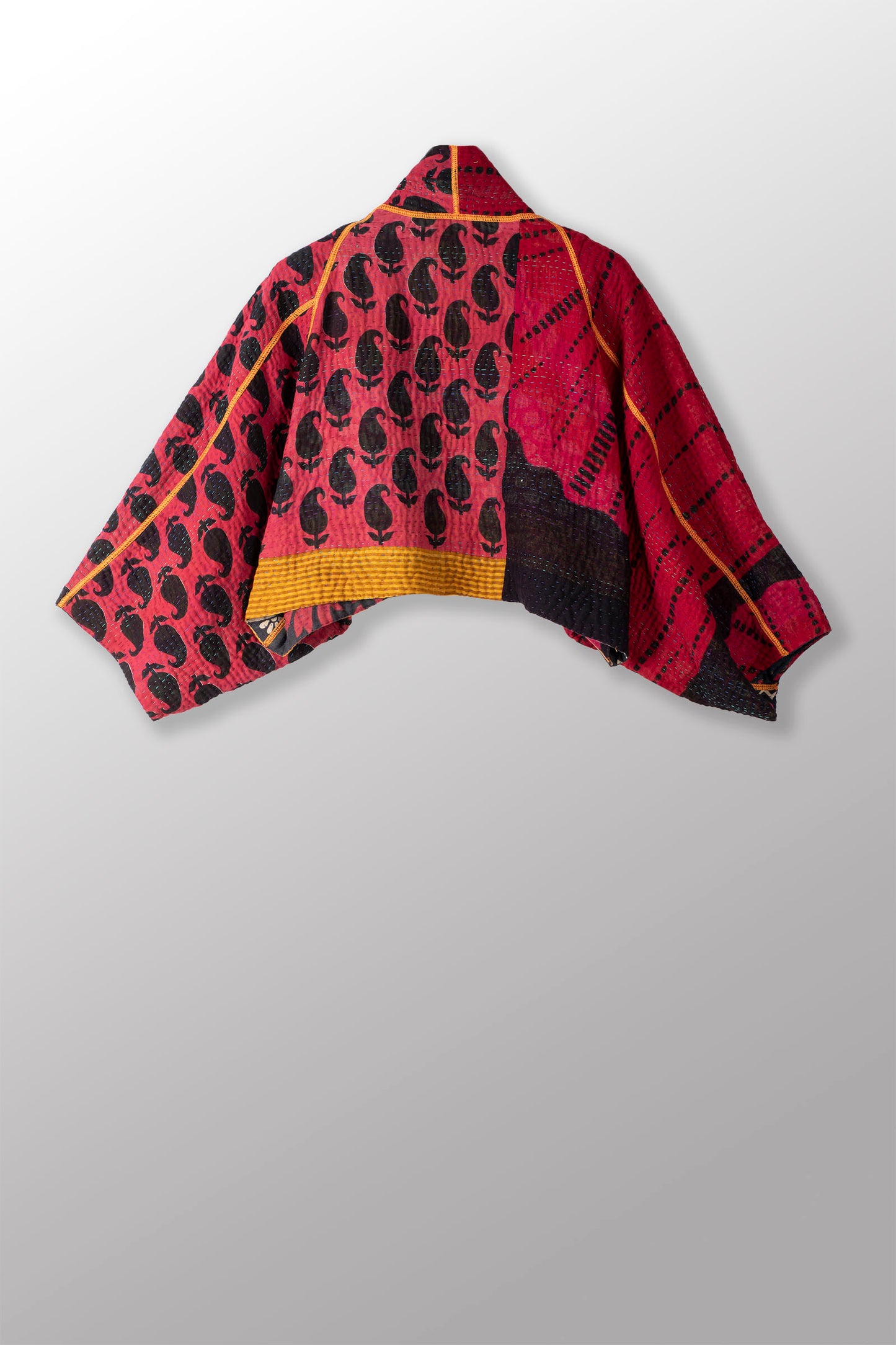 VINTAGE COTTON KANTHA PUFF SLV. SHRUG - cv4062-0046a -