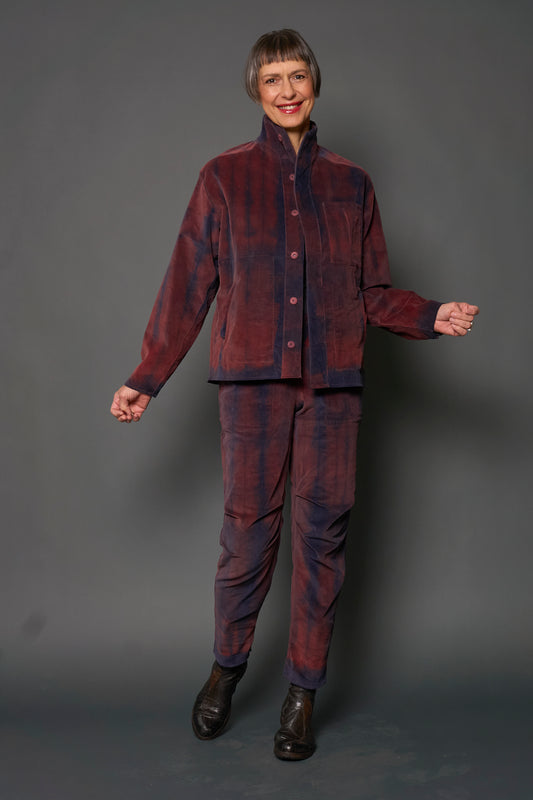 CORDUROY SHIBORI TIE DYE MEN'S BLOUSON - co1040-nvy -