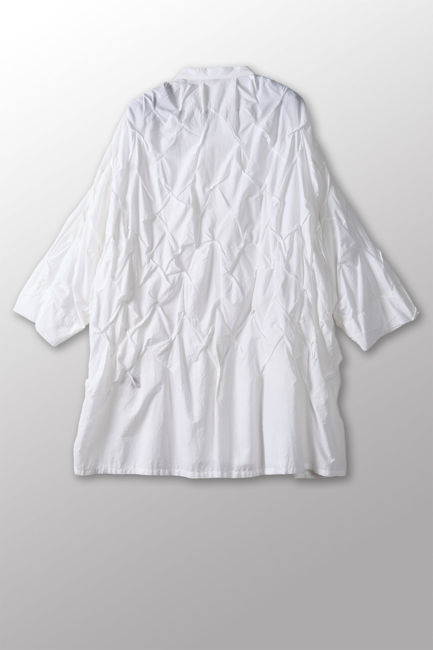 POLISHED COTTON WAVY TUCK OVERSIZED SHIRT - bl-wl1555-ivy -