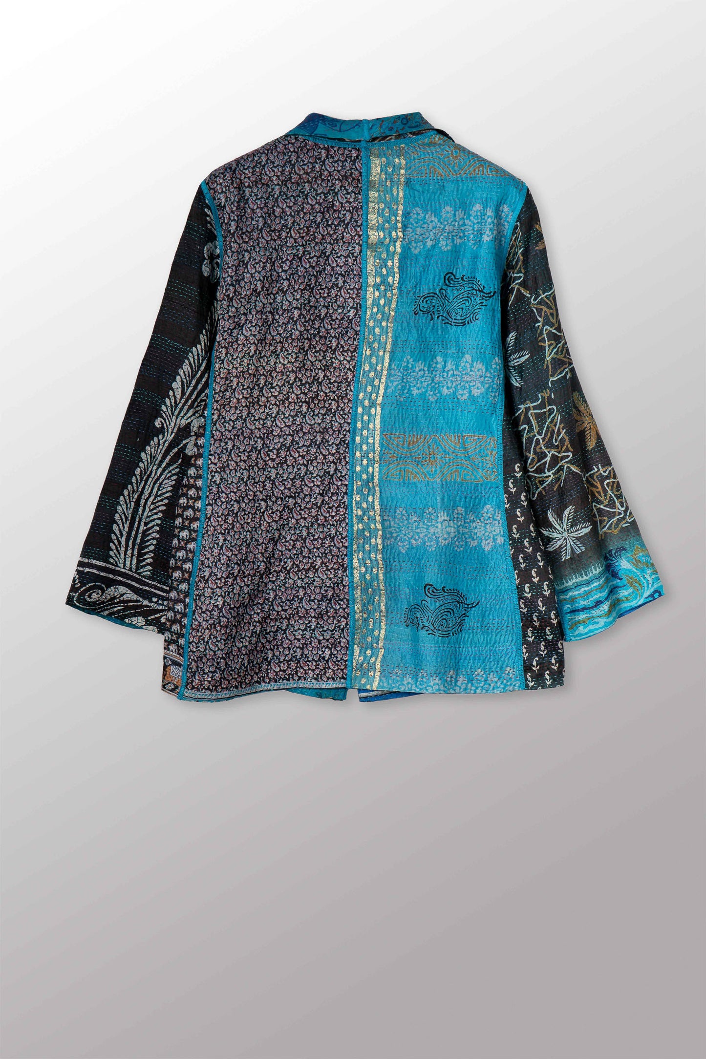 VINTAGE SILK KANTHA SHORT JKT - sv2007-0065l -