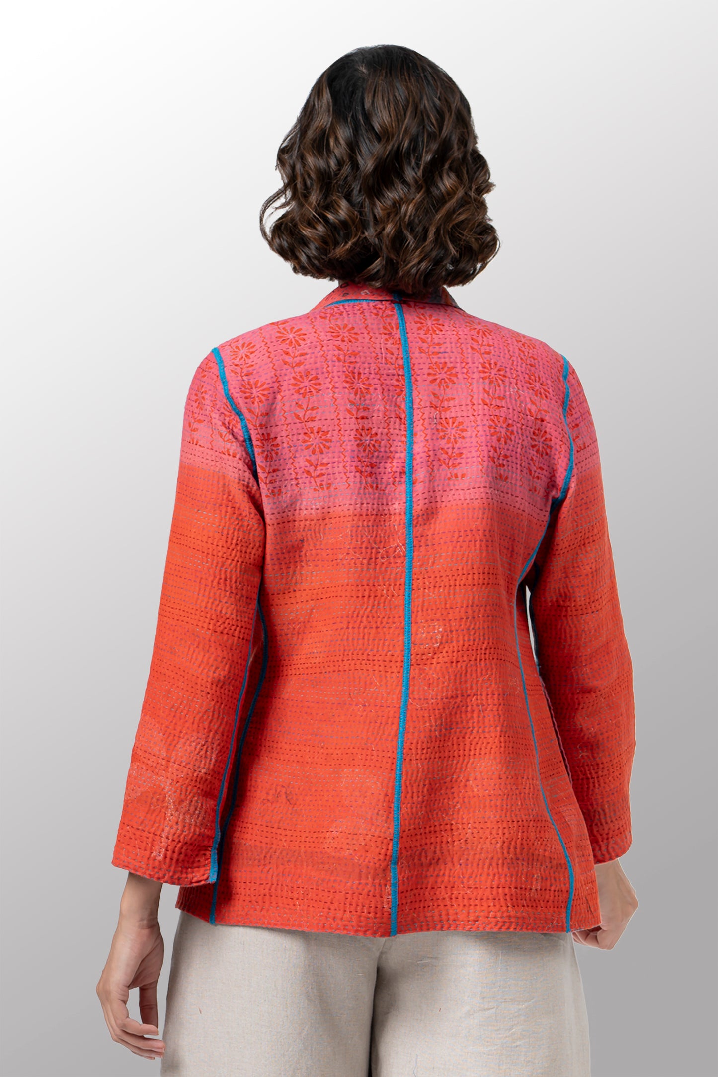 VINTAGE COTTON KANTHA SHORT JKT - cv2007-0084s -