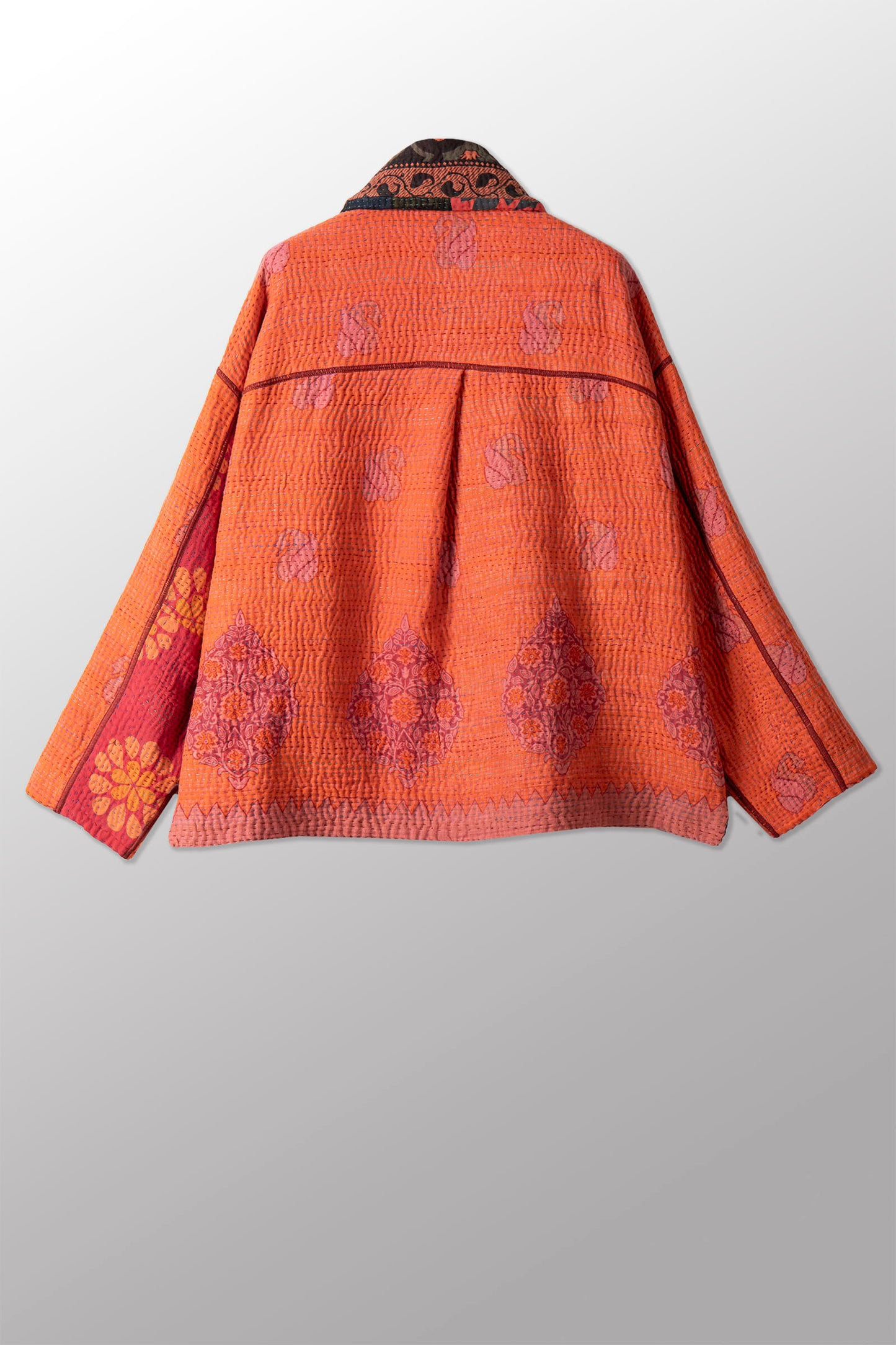 COTTON OVERDYE KANTHA CROPPED SHIRT JACKET - ov4075-corg001a -