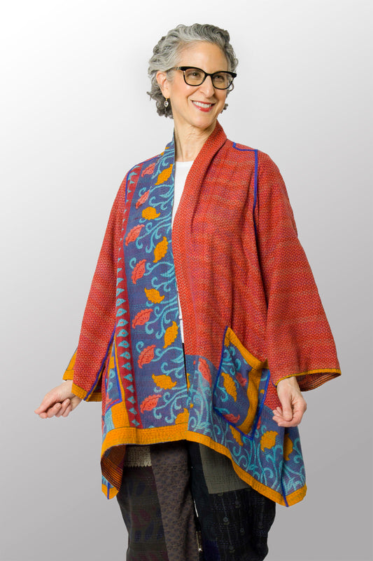 VINTAGE COTTON KANTHA A-LINE JKT - cv2003-0161a -