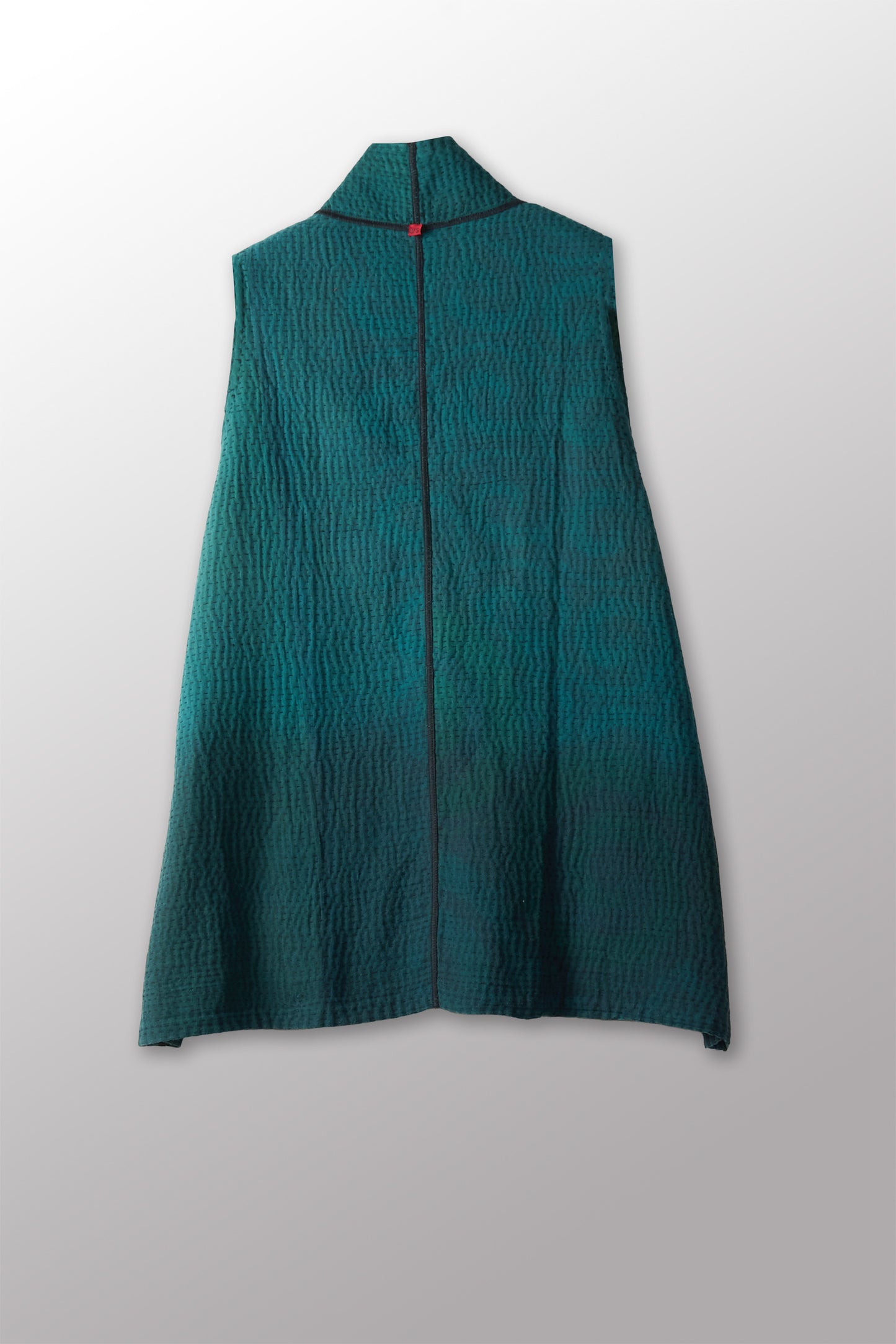 IKAT STRIPE KANTHA KIMONO VEST SHORT - is4248-tuq -