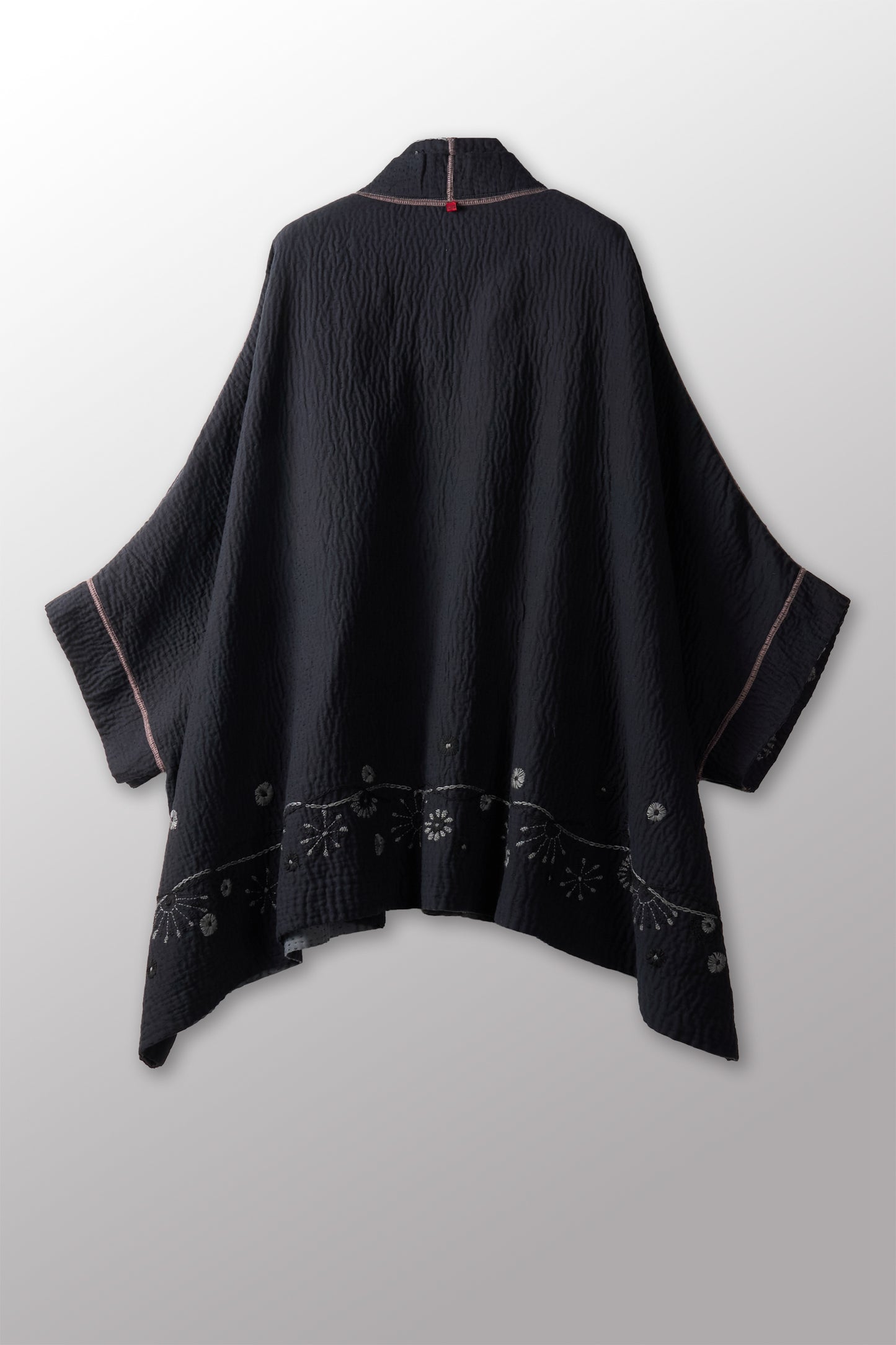 OMBRE SUN RALLI FIREWORKS KANTHA DOUBLE COLLAR PONCHO - of4323-gry -