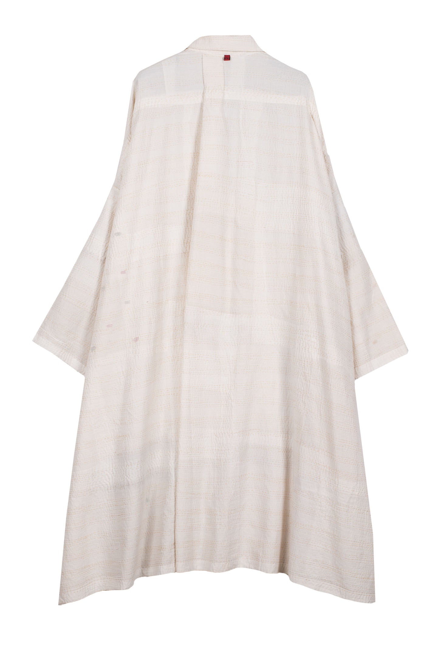 FRAYED PATCH KANTHA OVERSIZE DRESS - fi2432-ivy -