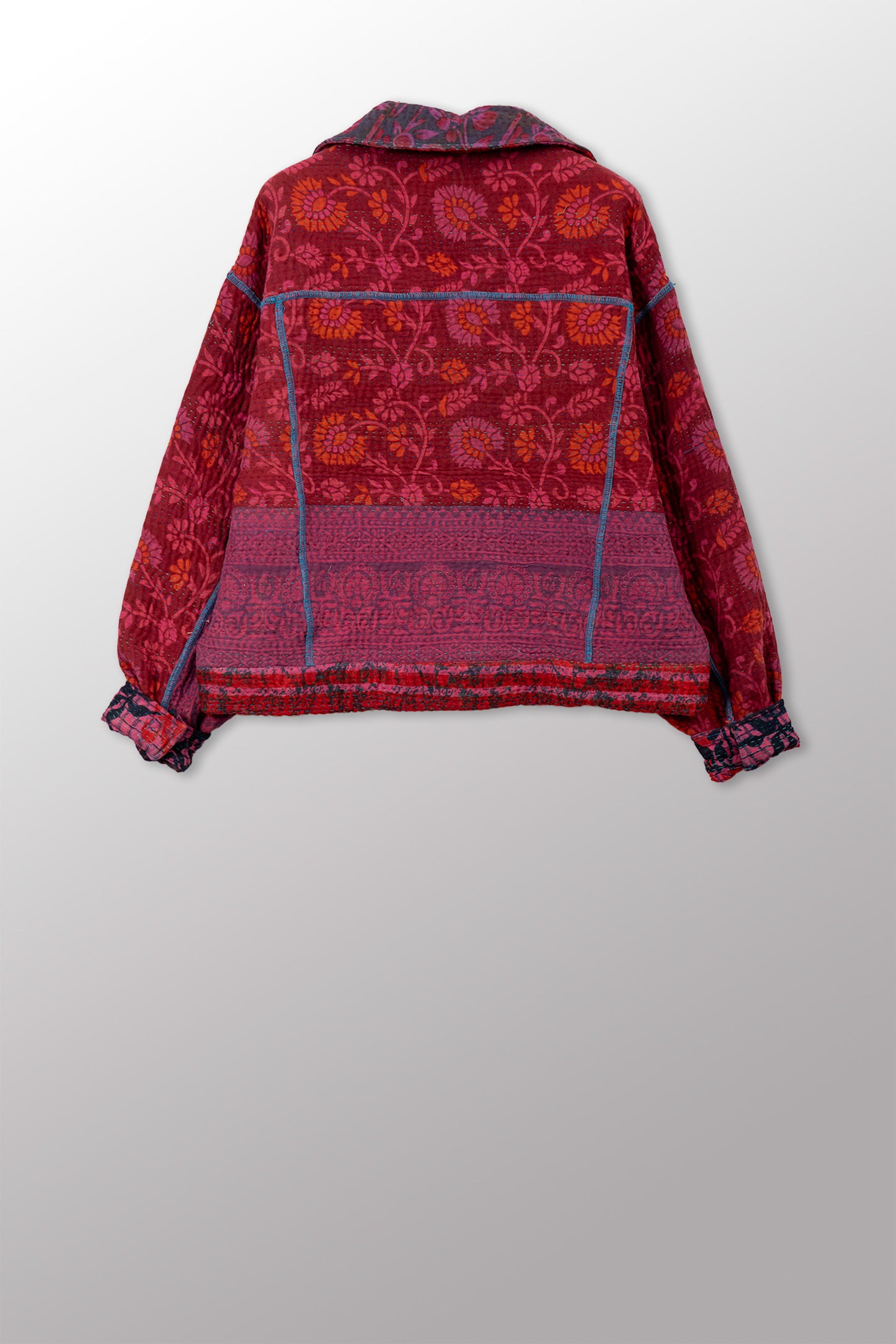 COTTON OVERDYE KANTHA OVERSIZED TRUCKER JACKET - ov4j107-cfus001s -