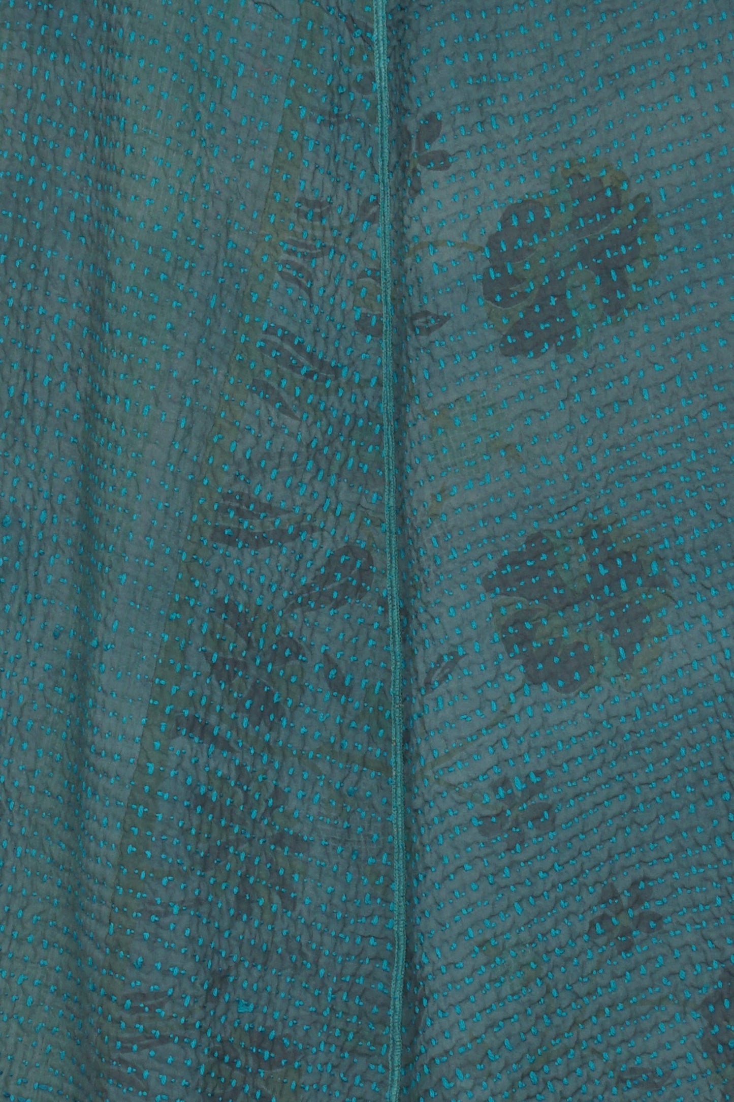 WOOL WAFFLE KANTHA CIRCULAR VEST - ww3201-tel -