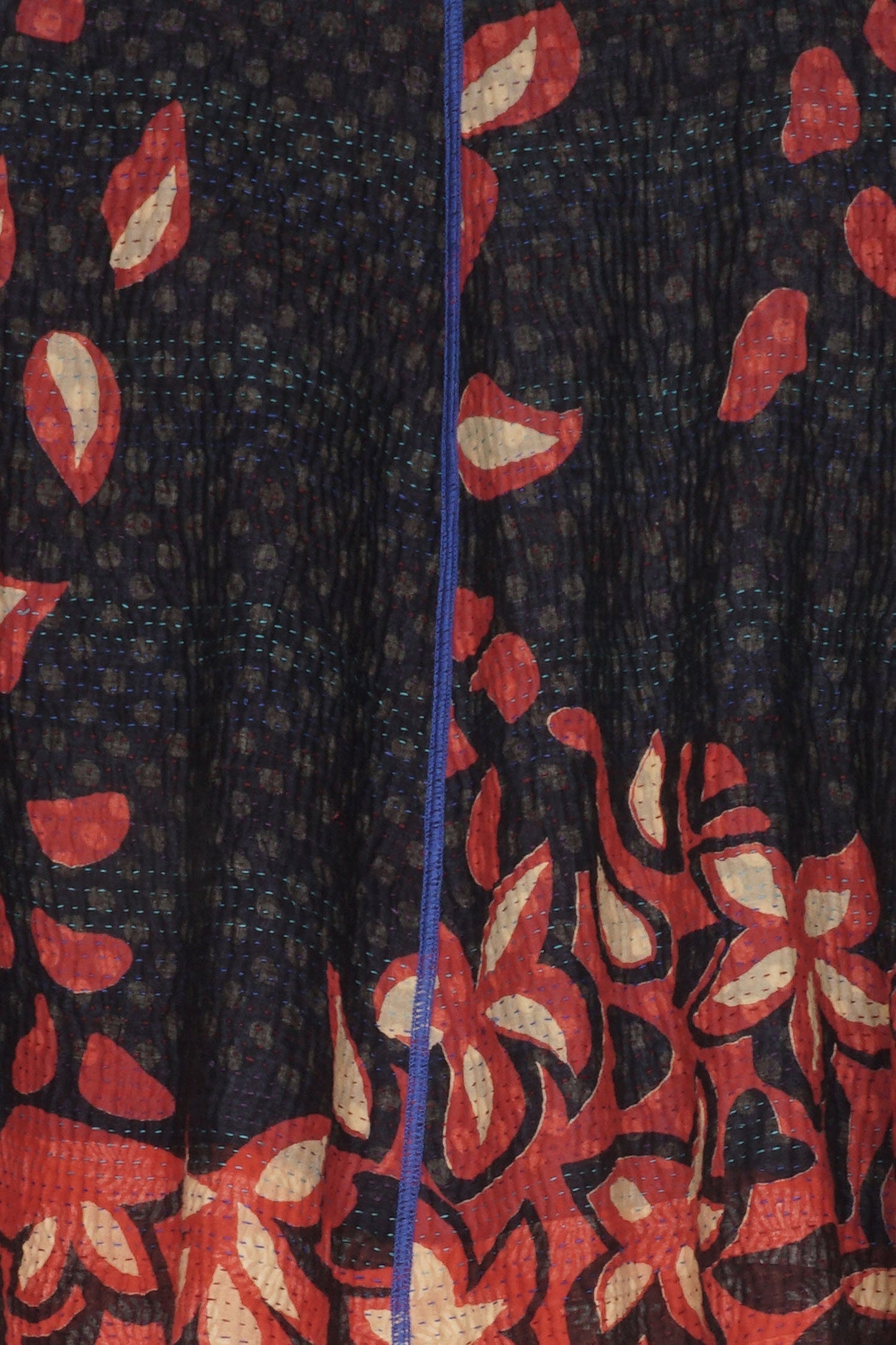 HOLIDAY FLOWER KANTHA BELL SHAPE JKT - hf4048-red -