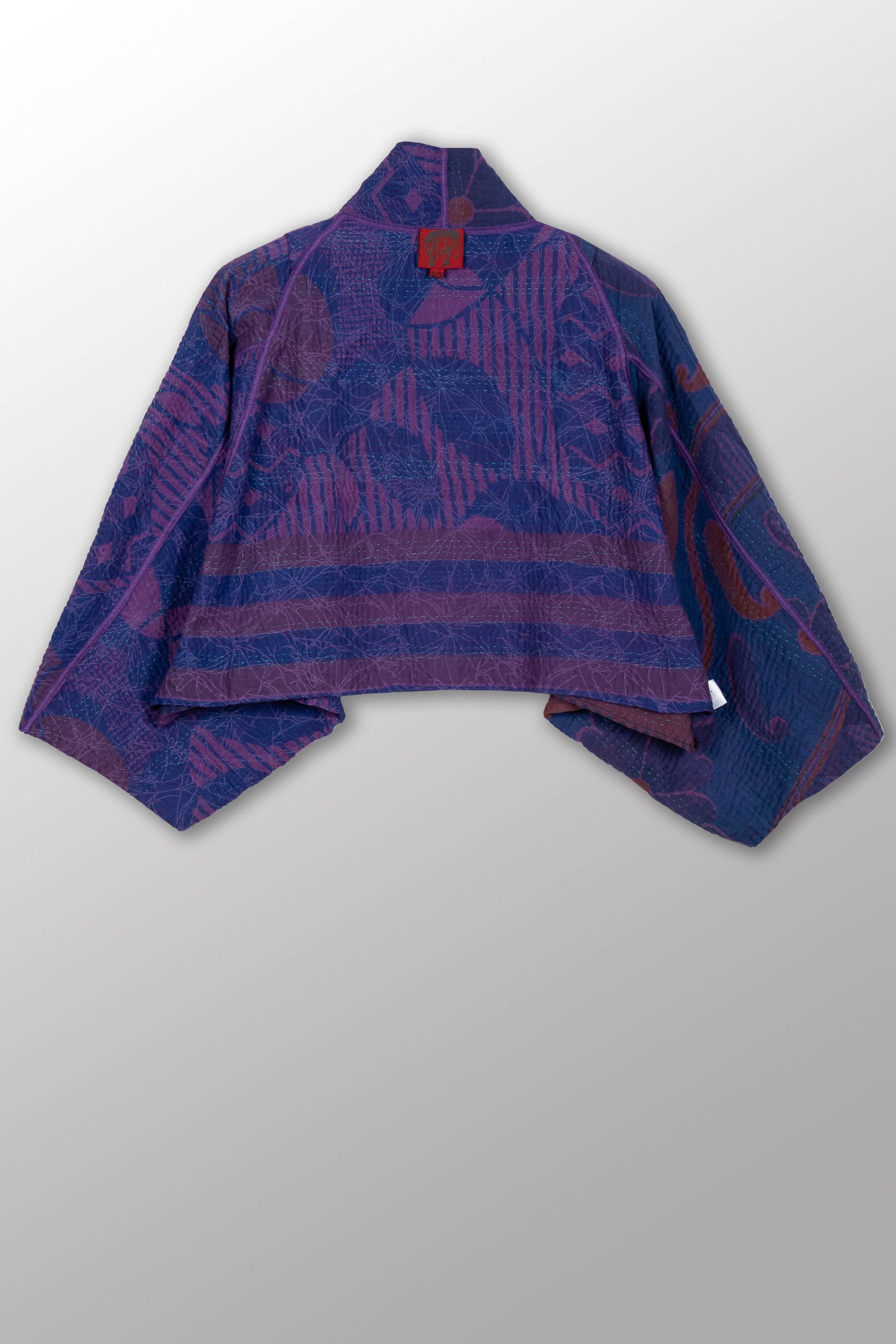 COTTON OVERDYE KANTHA PUFF SLV. SHRUG - ov4062-cprp009a -