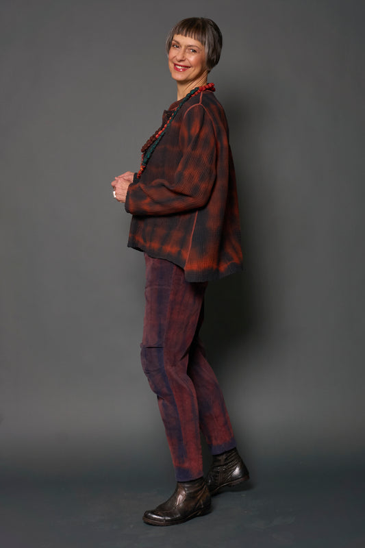 MONE SHIBORI TIE DYE KANTHA KAFTAN JACKET SHORT - ms4088-org -