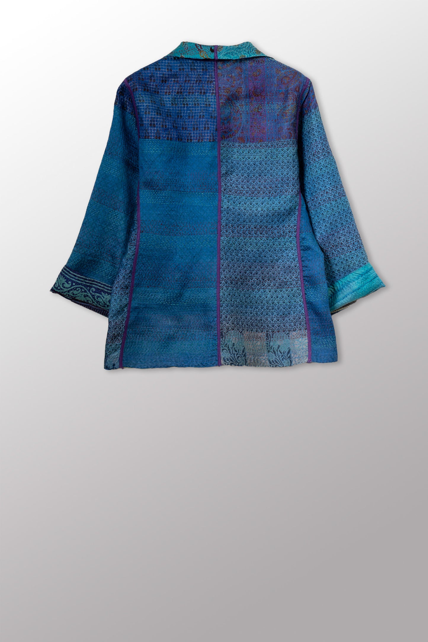 VINTAGE SILK KANTHA SHORT JKT - sv2007-0076m -