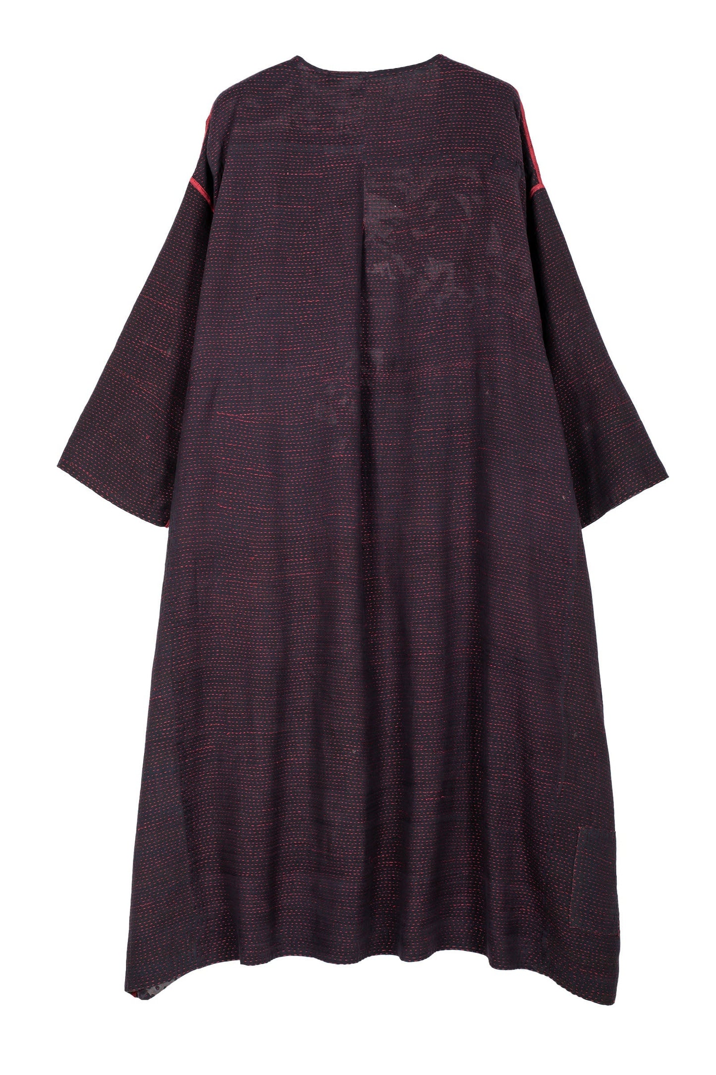 MONOTONE TWILIGHT PRINT KANTHA LONG DUSTER - tp2328-red -