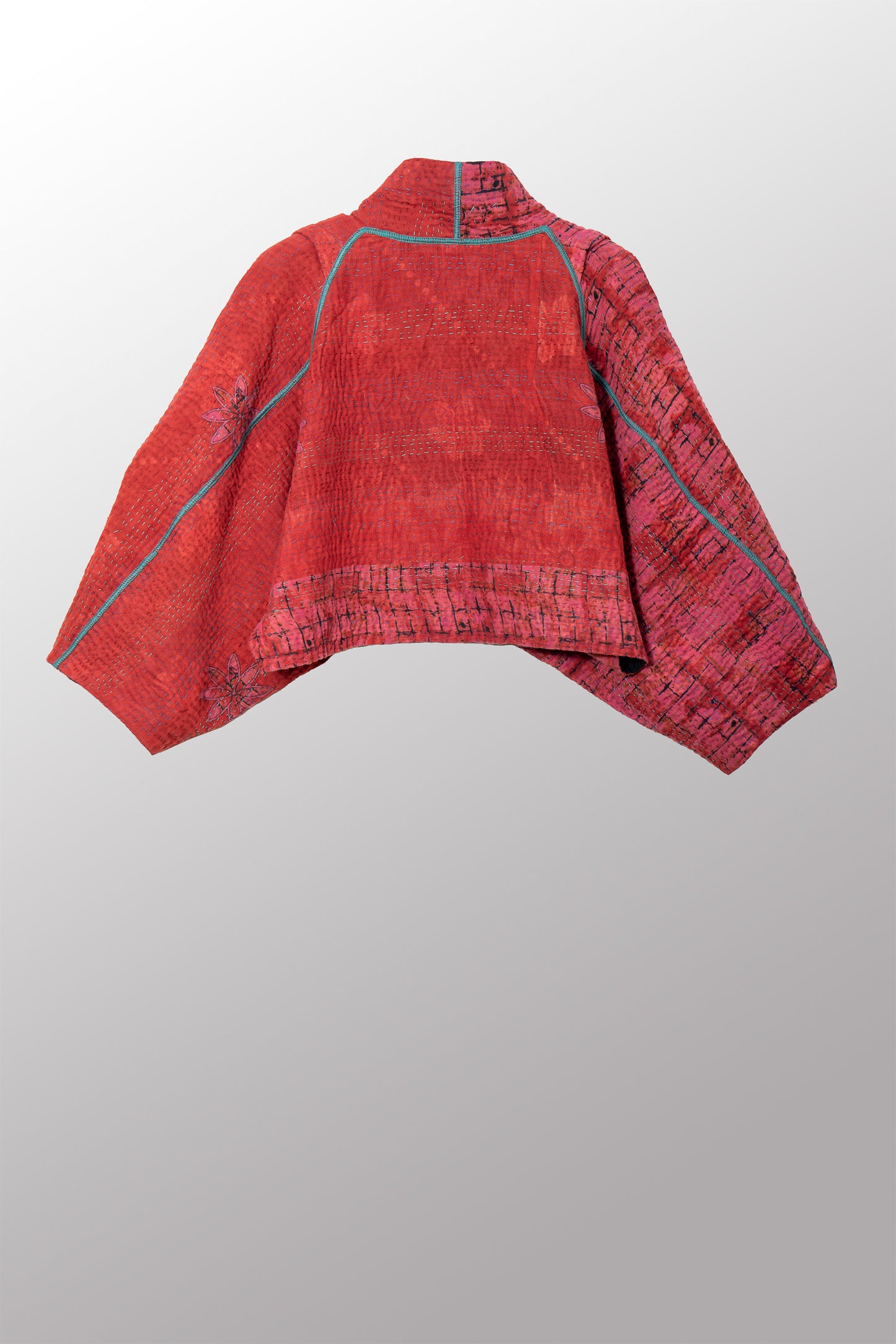 VINTAGE COTTON KANTHA PUFF SLV. SHRUG - cv4062-0052a -