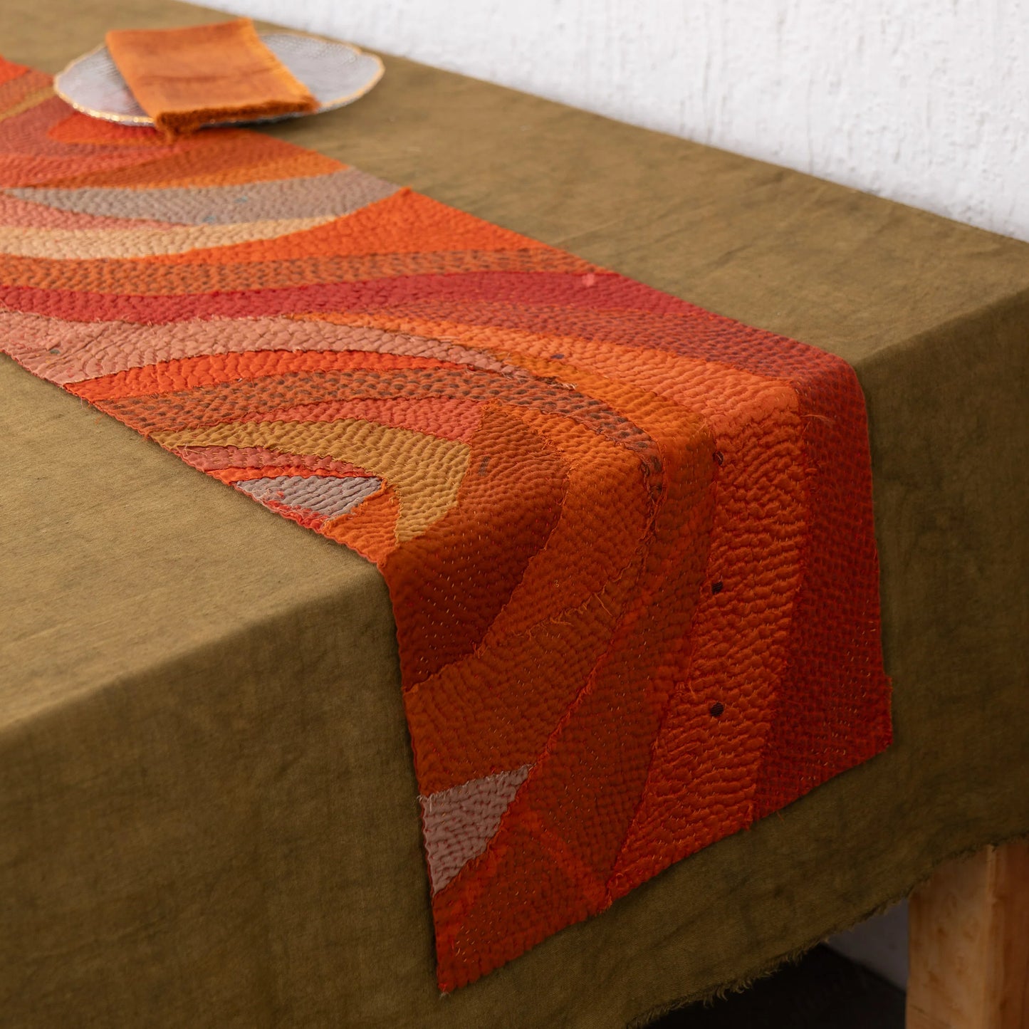 Utopia Rose Fray Patch Table Runner