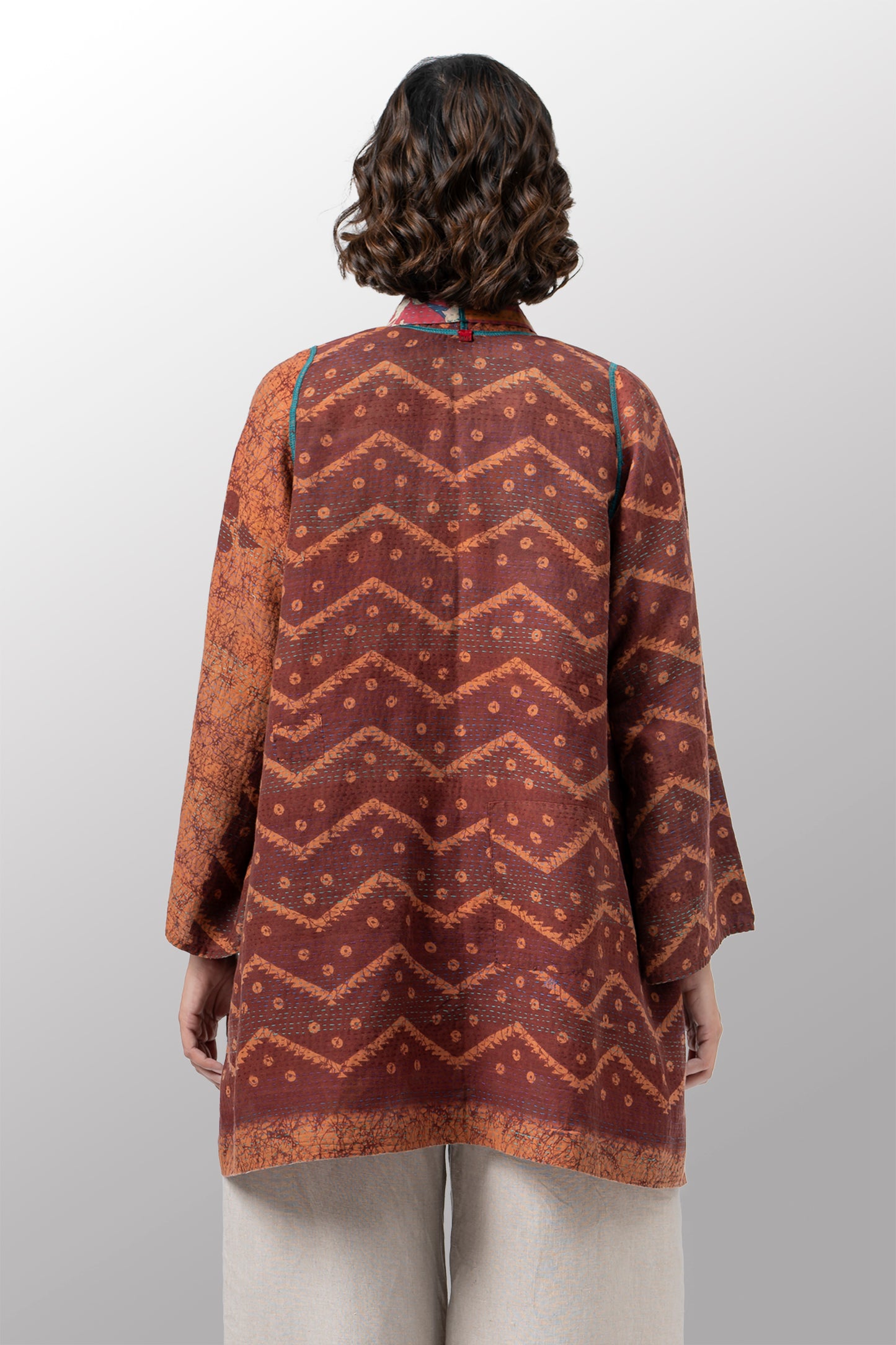 VINTAGE COTTON KANTHA A-LINE JKT - cv2003-0163a -